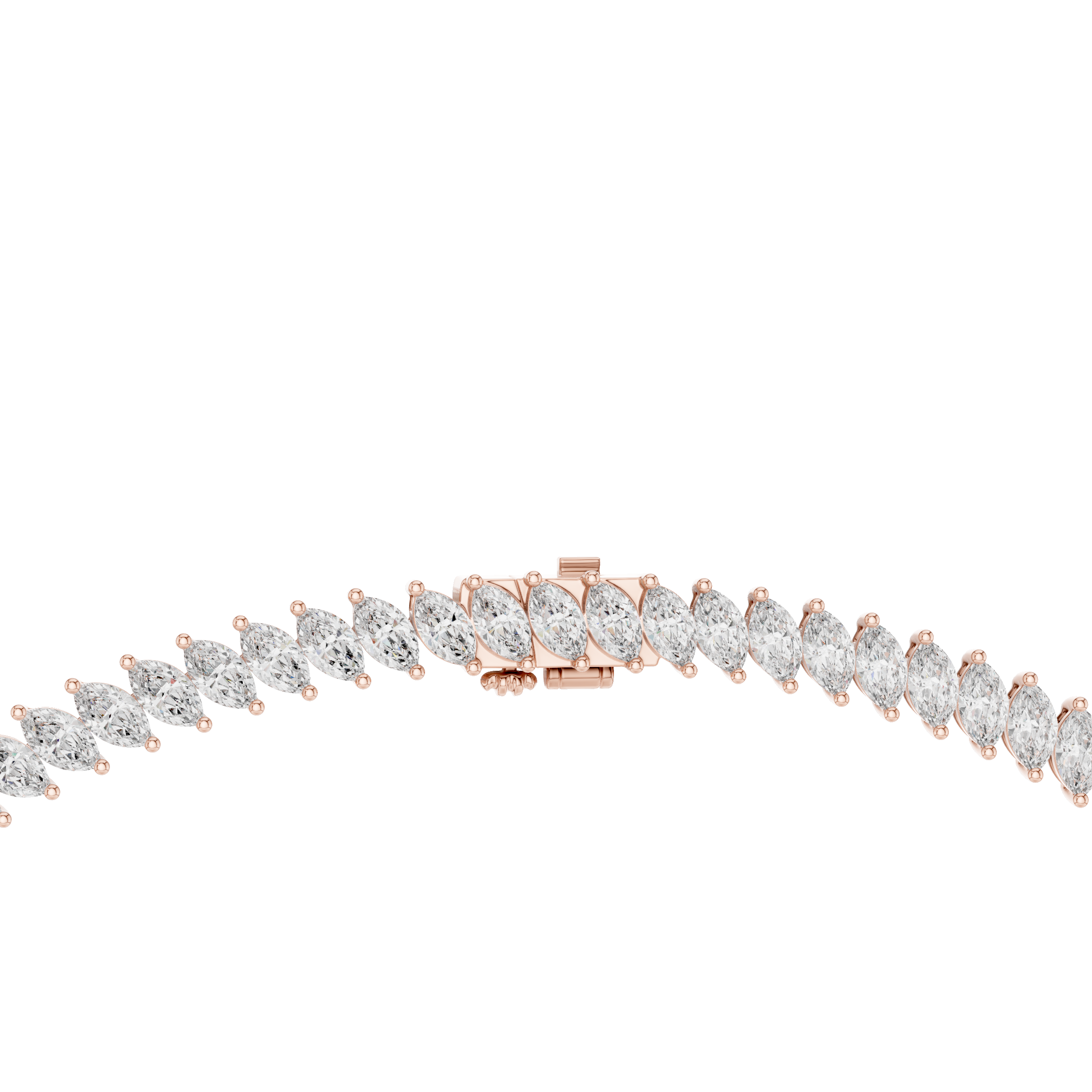 Marquise Cut Diamond Riviera Tennis Necklace with Continuous Collet Set Brilliance