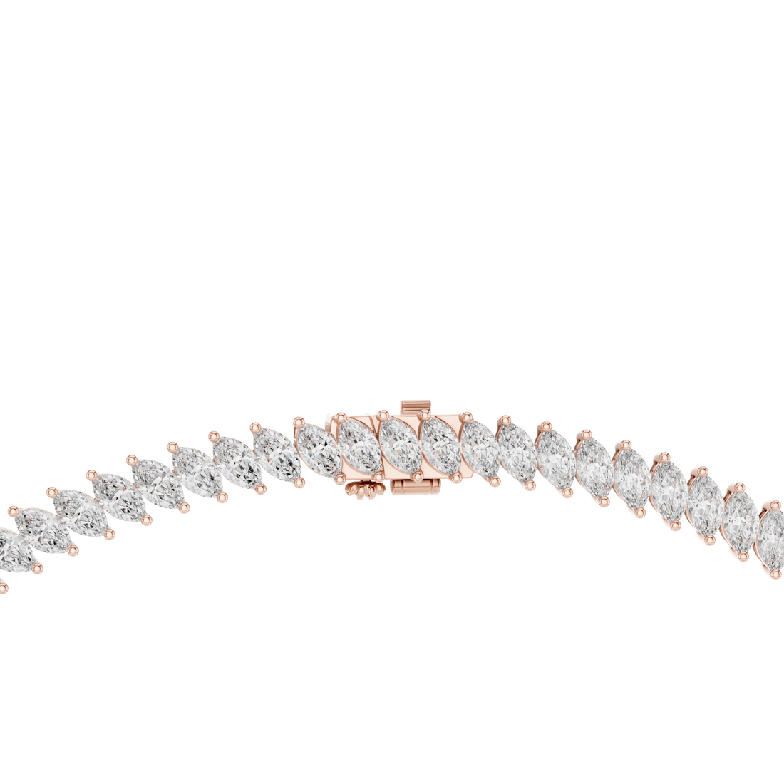Marquise Cut Diamond Riviera Tennis Necklace with Continuous Collet Set Brilliance