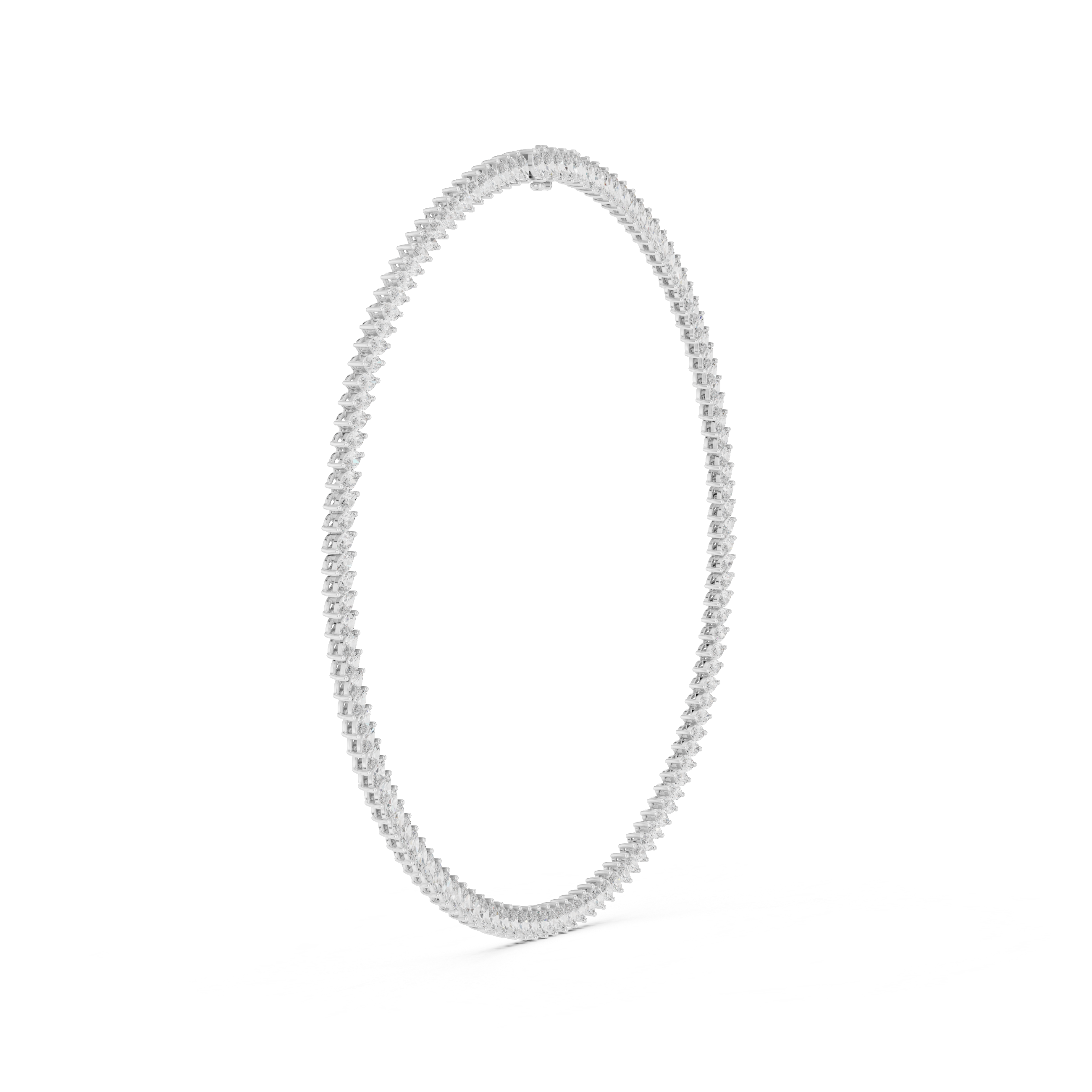 Marquise Cut Diamond Riviera Tennis Necklace with Continuous Collet Set Brilliance