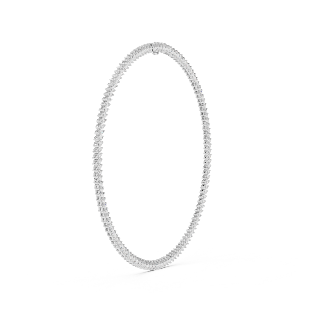 Marquise Cut Diamond Riviera Tennis Necklace with Continuous Collet Set Brilliance