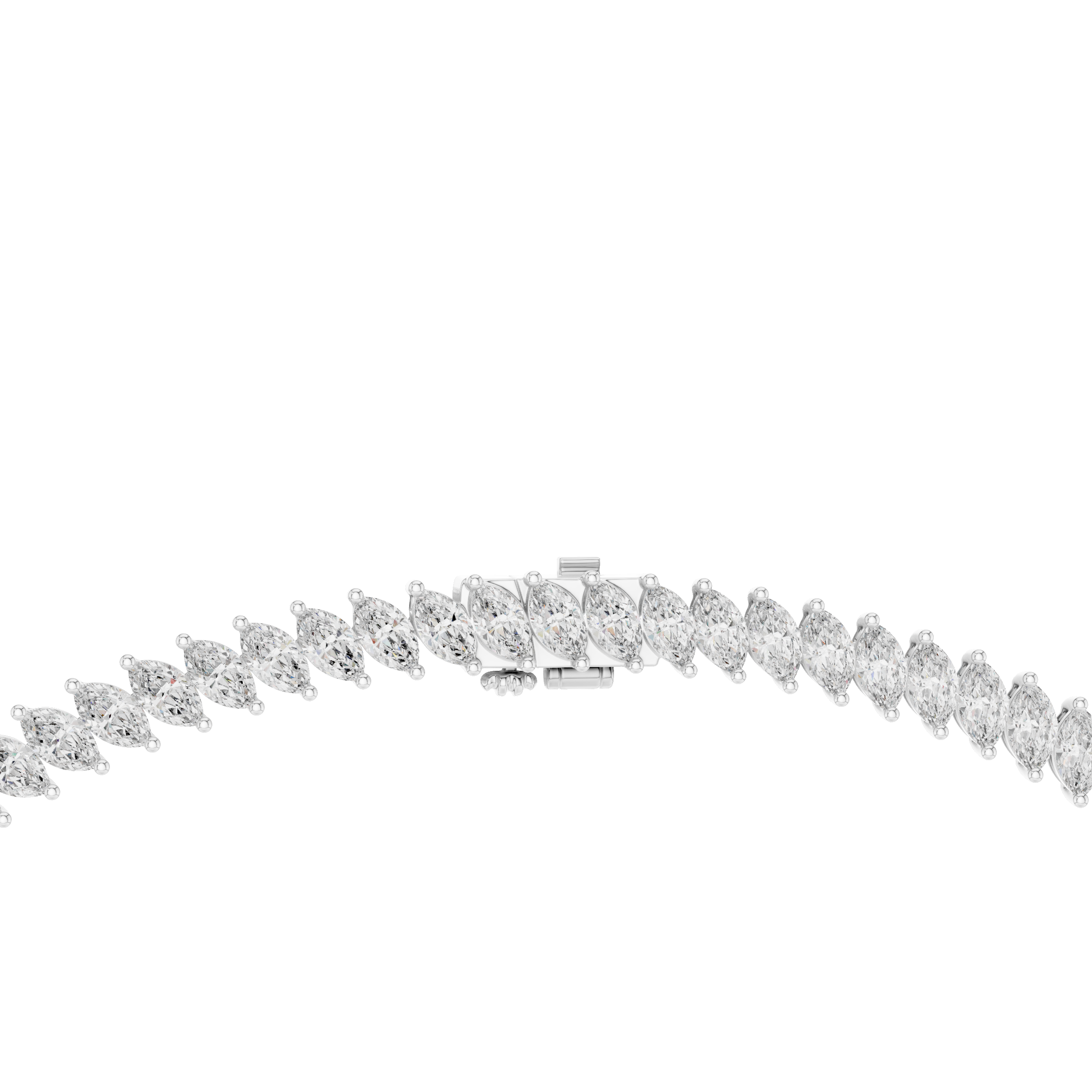 Marquise Cut Diamond Riviera Tennis Necklace with Continuous Collet Set Brilliance
