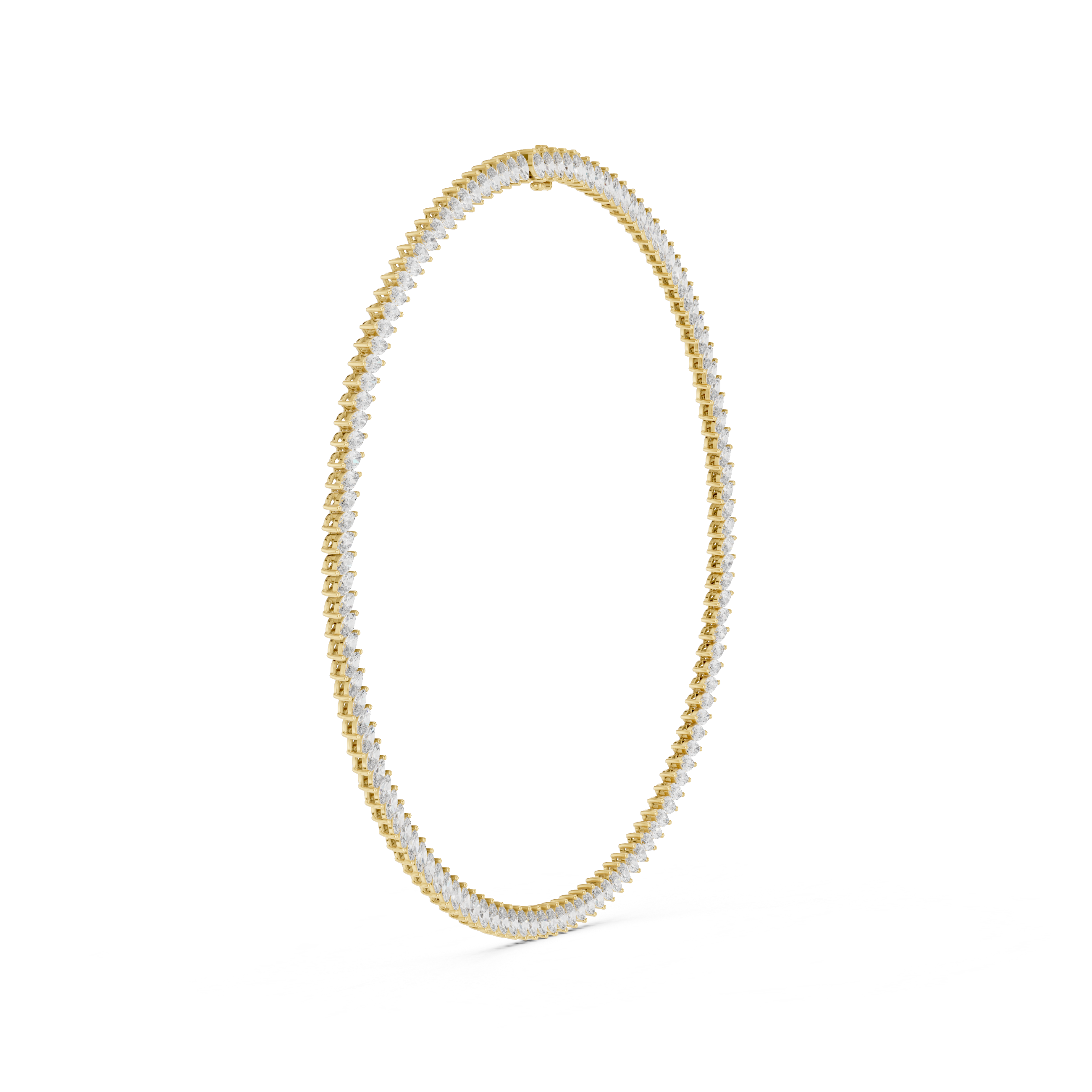 Marquise Cut Diamond Riviera Tennis Necklace with Continuous Collet Set Brilliance