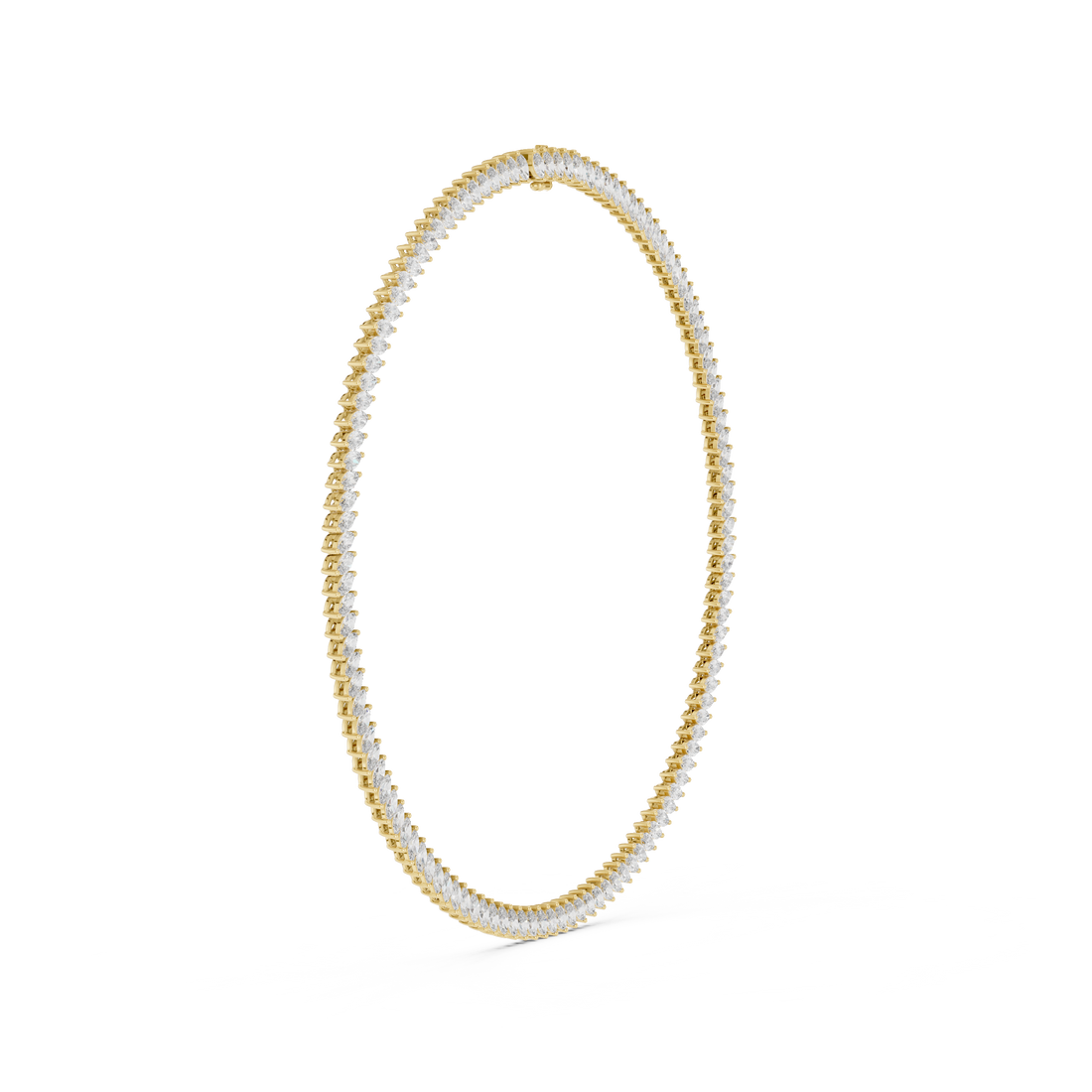 Marquise Cut Diamond Riviera Tennis Necklace with Continuous Collet Set Brilliance