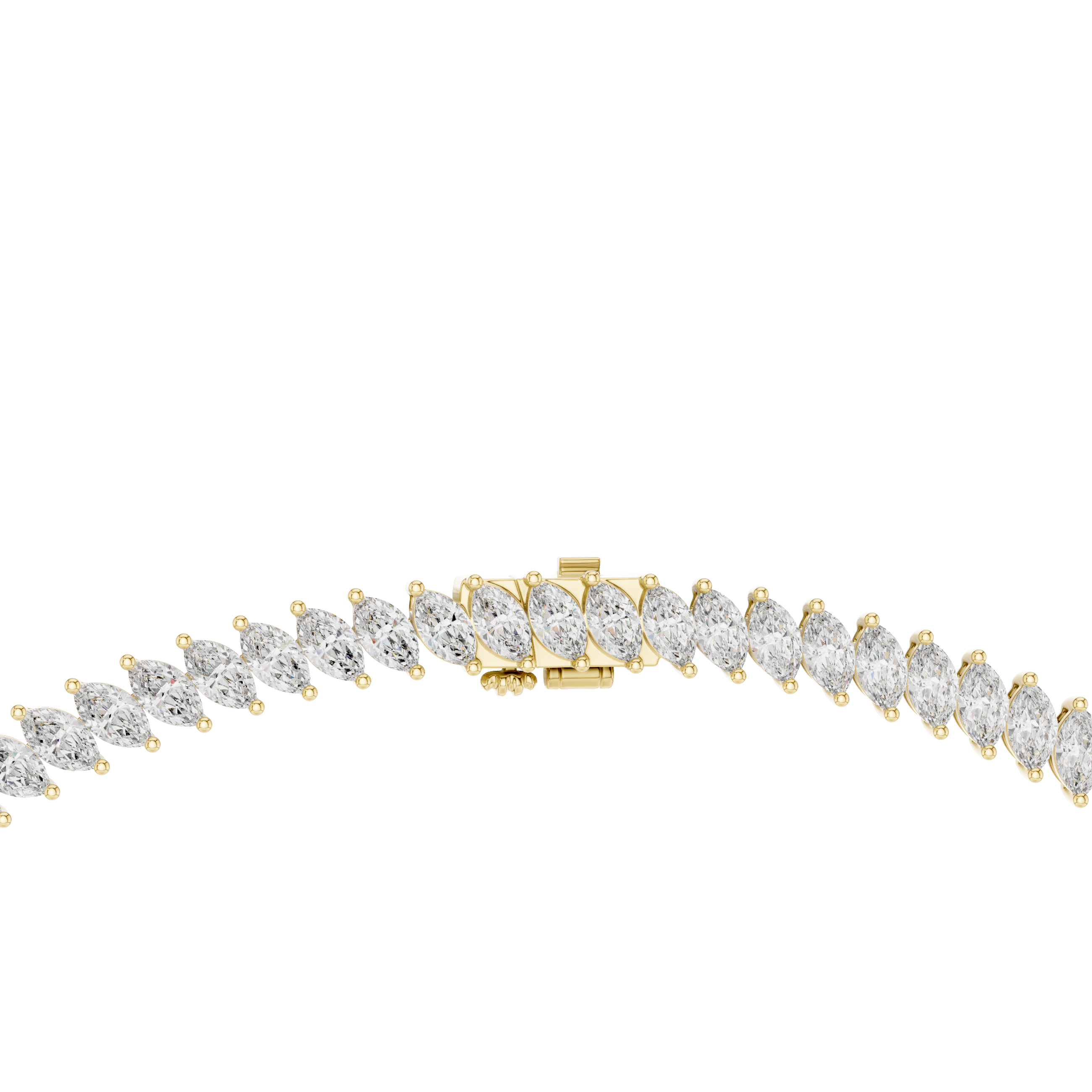 Marquise Cut Diamond Riviera Tennis Necklace with Continuous Collet Set Brilliance