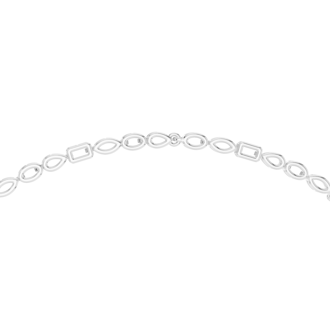 Mixed Cut Diamond Halo Station Drop Pendant Necklace