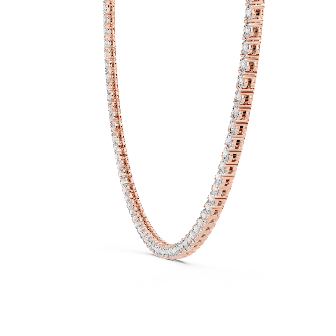 Round Brilliant Diamond Riviera Tennis Chain Necklace
