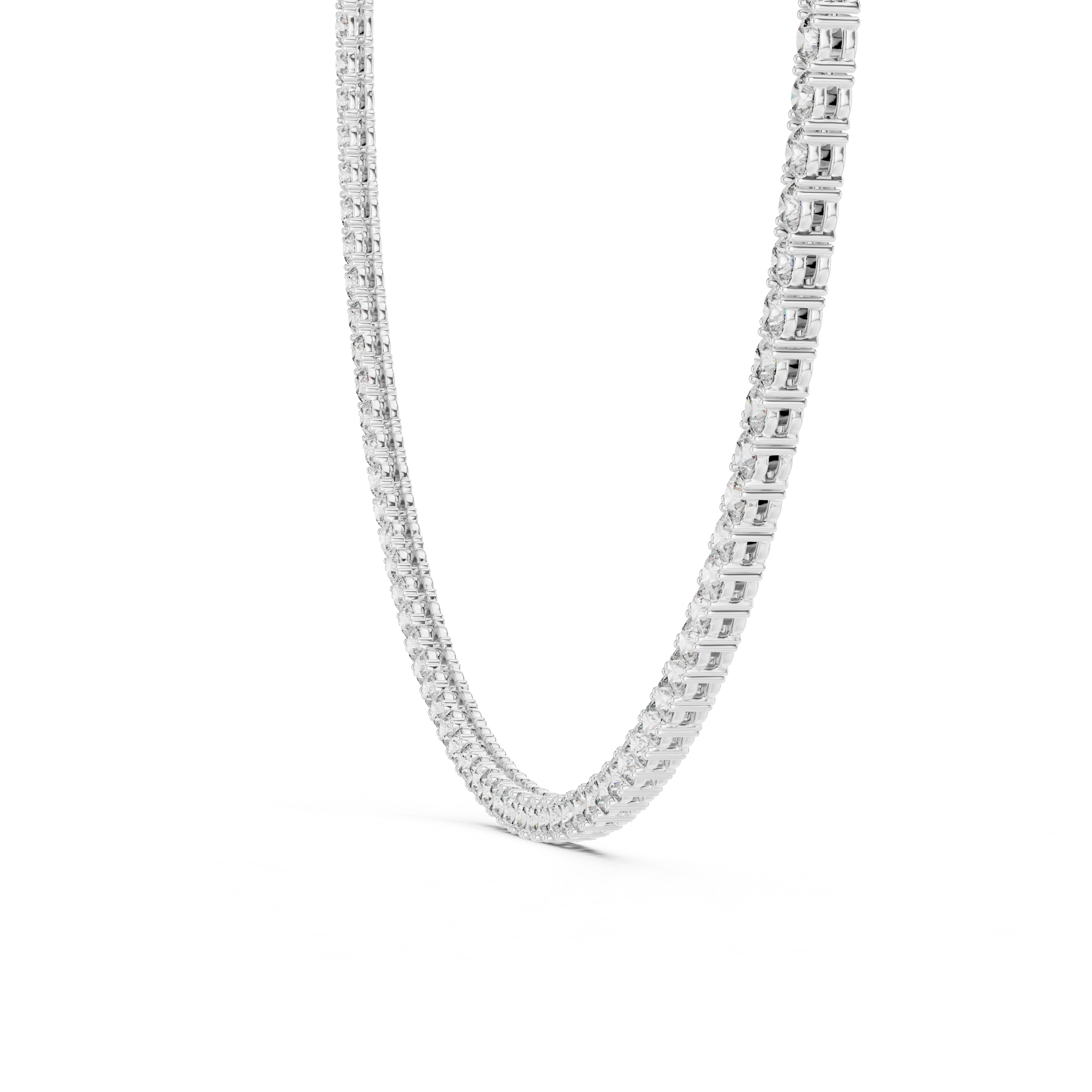 Round Brilliant Diamond Riviera Tennis Chain Necklace