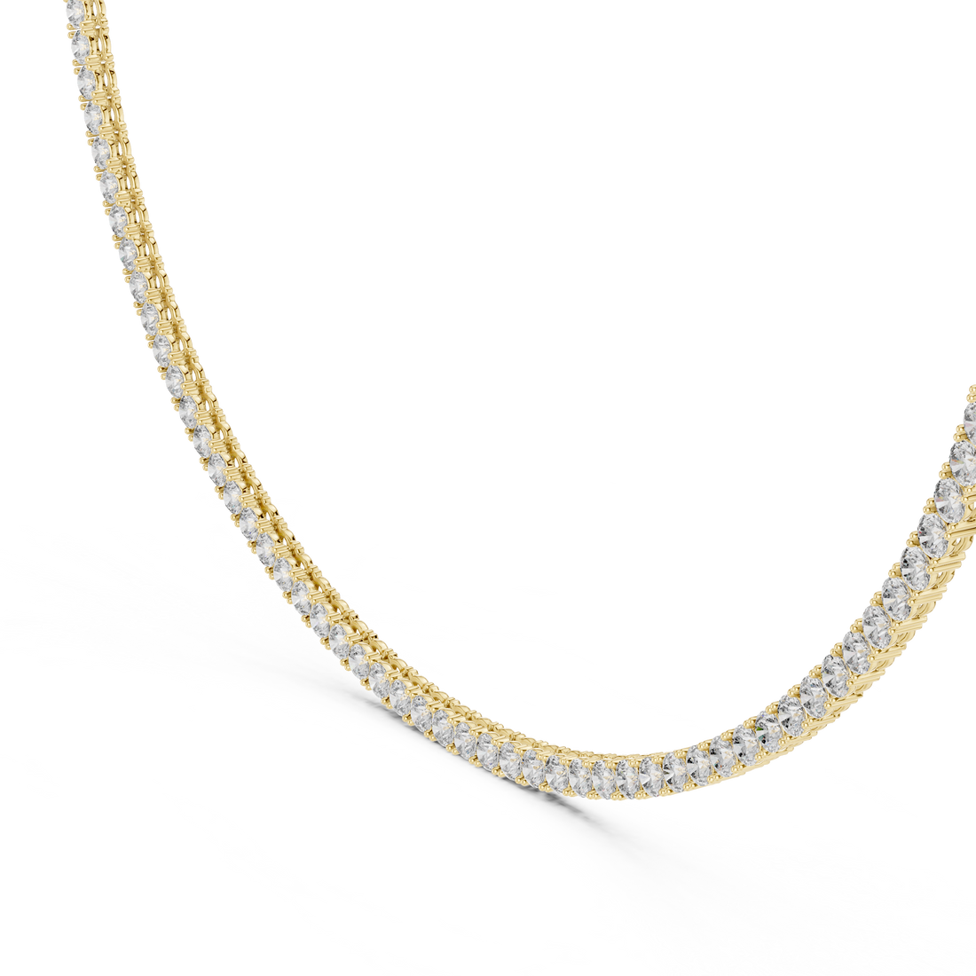 Round Brilliant Diamond Riviera Tennis Chain Necklace
