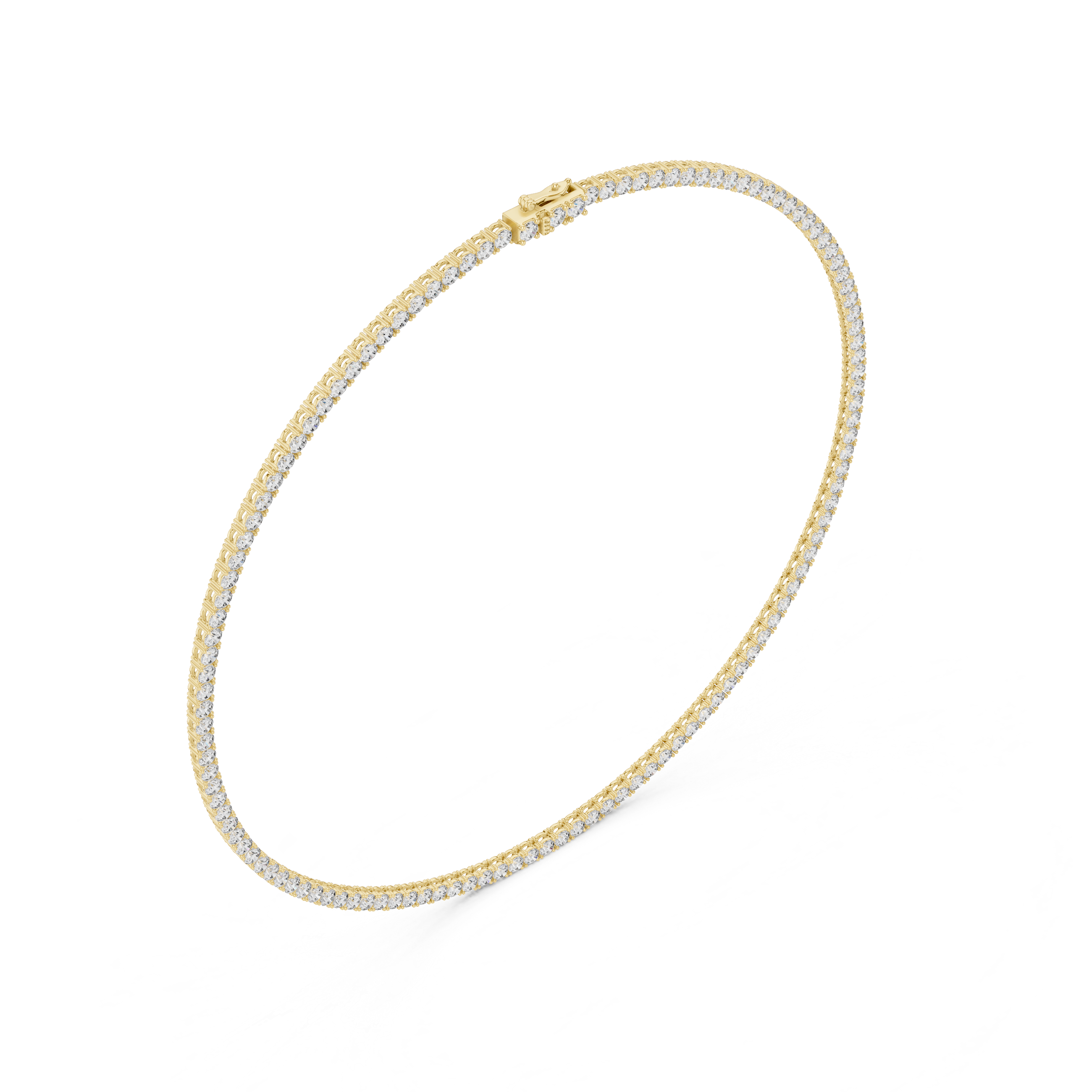Round Brilliant Diamond Riviera Tennis Chain Necklace