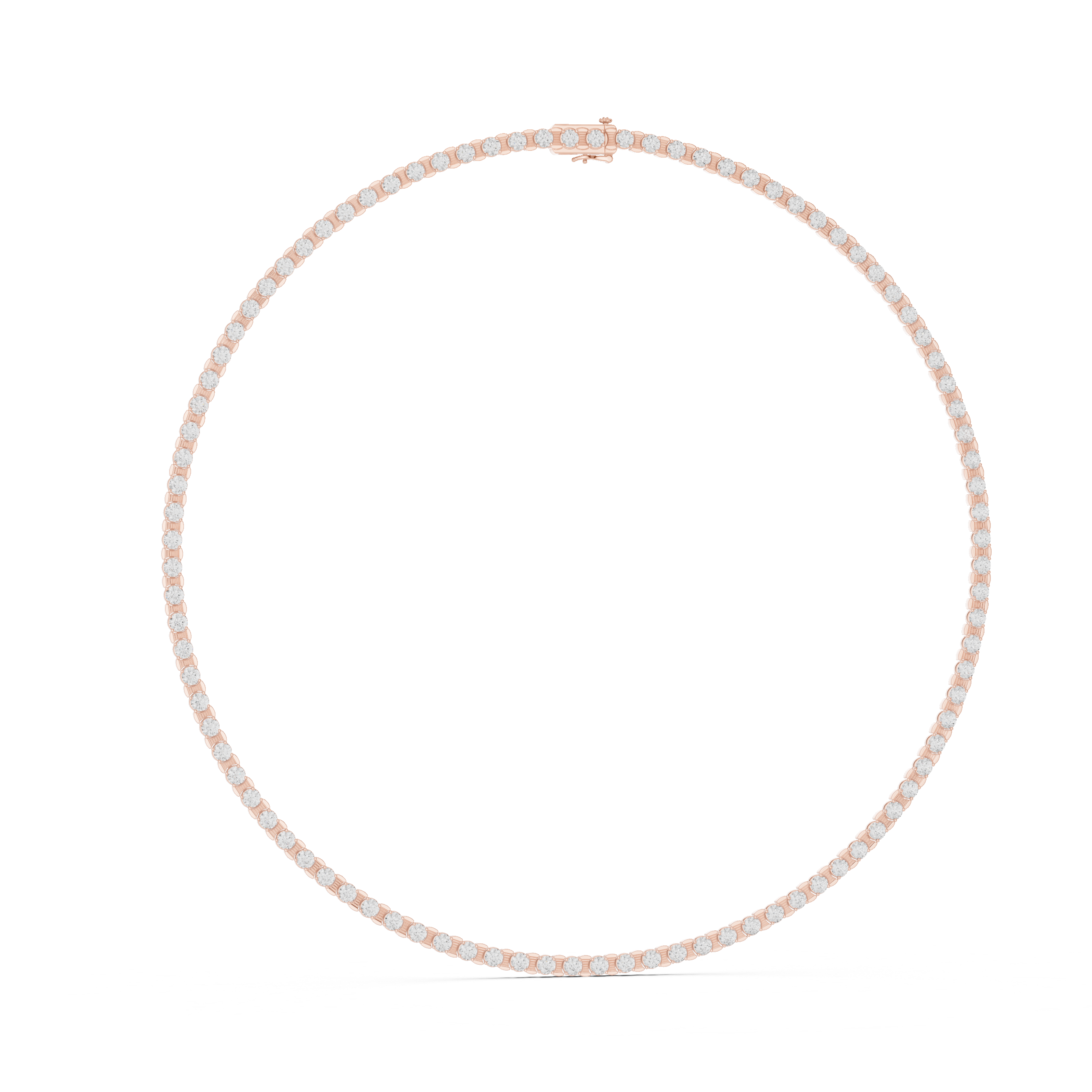 Classic Round Diamond Tennis Chain Necklace