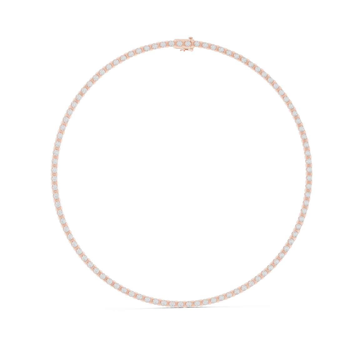 Classic Round Diamond Tennis Chain Necklace