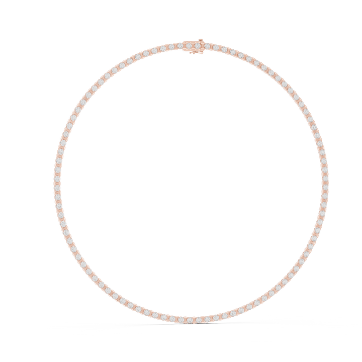 Classic Round Diamond Tennis Chain Necklace