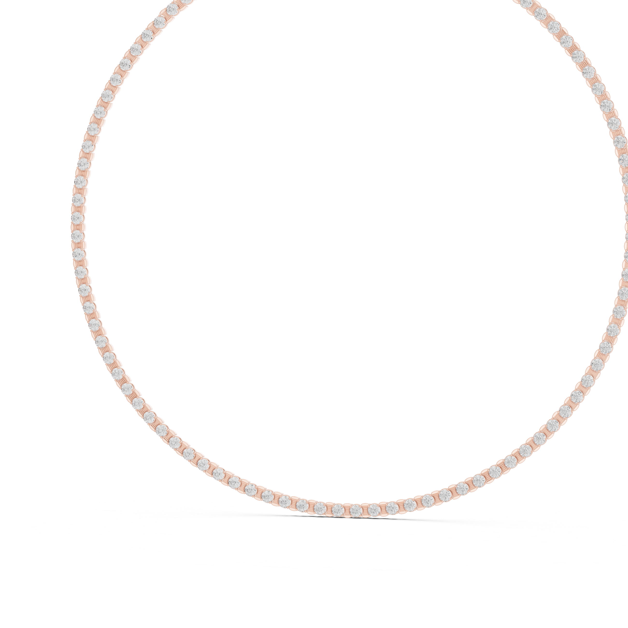 Classic Round Diamond Tennis Chain Necklace