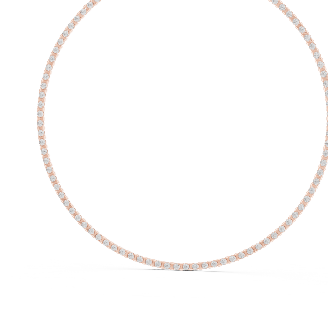 Classic Round Diamond Tennis Chain Necklace