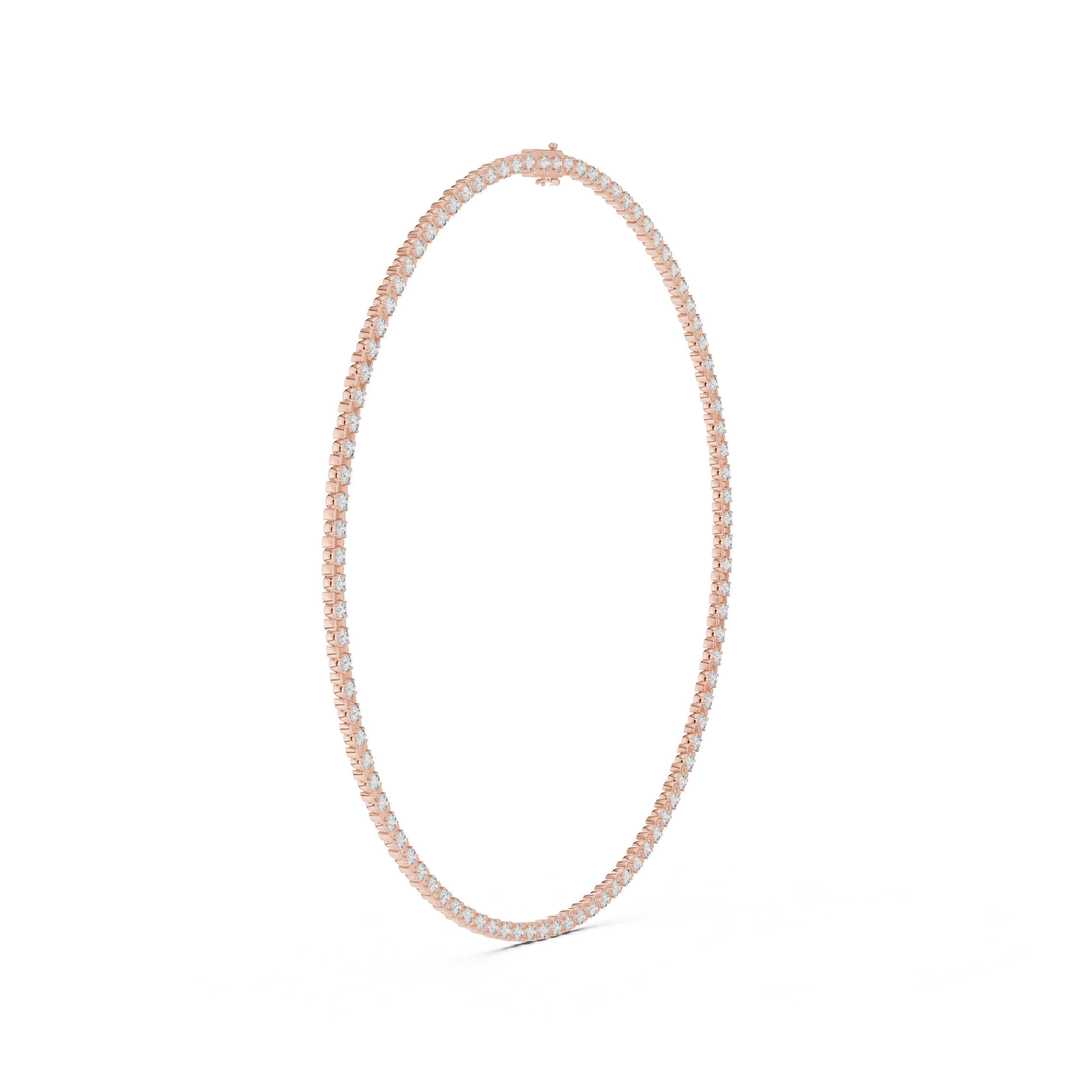 Classic Round Diamond Tennis Chain Necklace