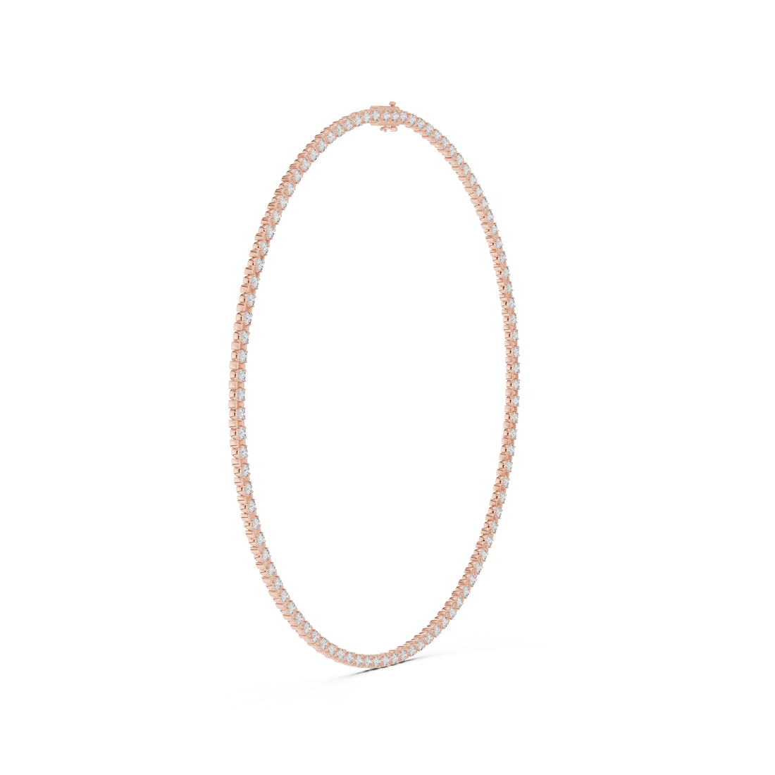 Classic Round Diamond Tennis Chain Necklace