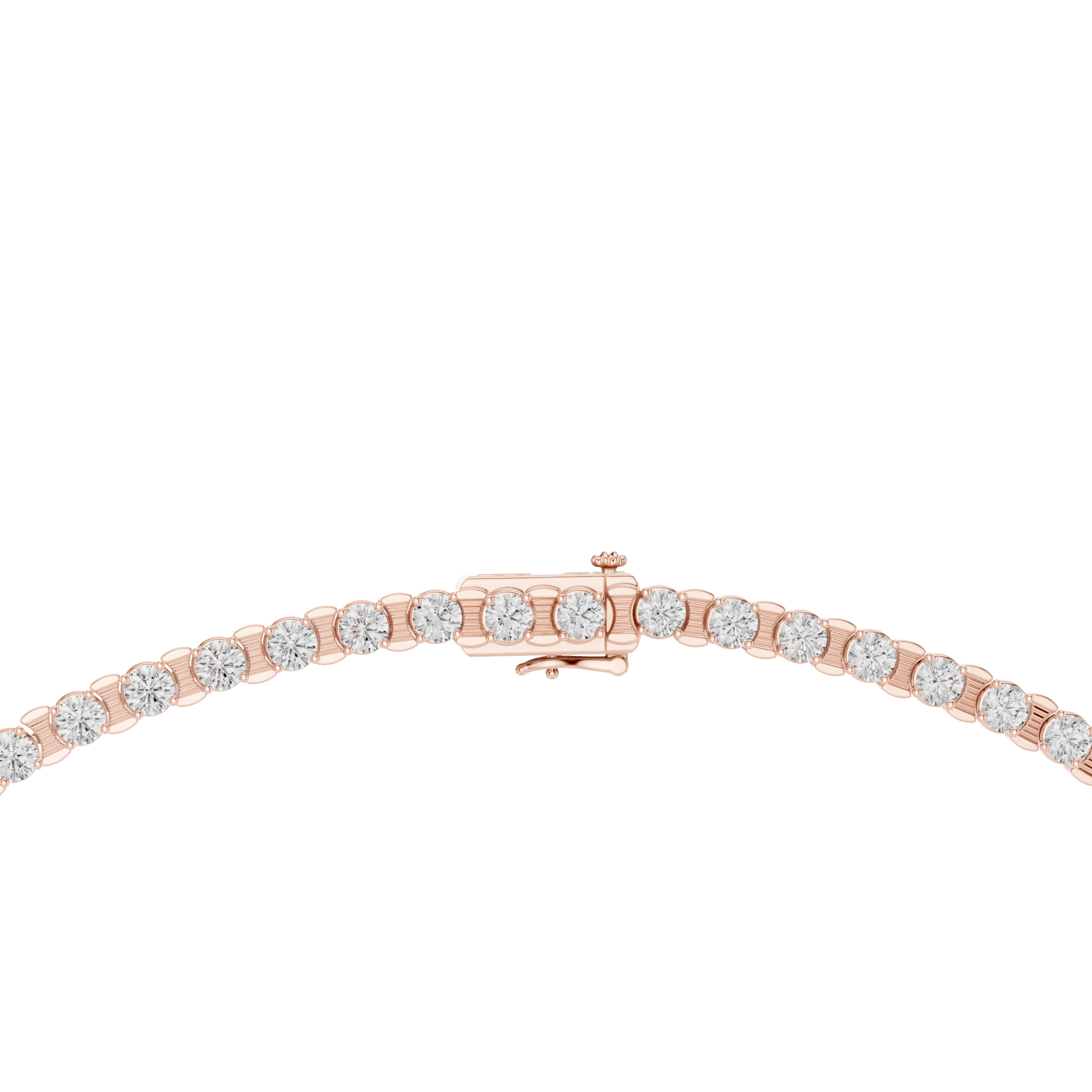 Classic Round Diamond Tennis Chain Necklace