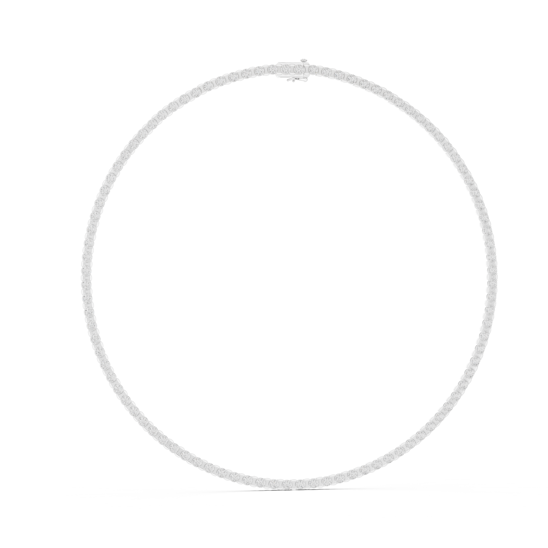 Classic Round Diamond Tennis Chain Necklace