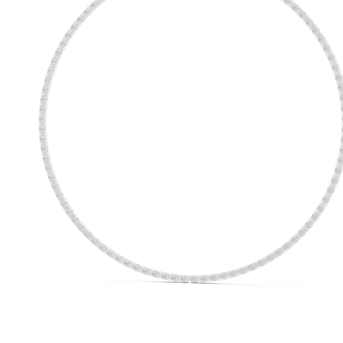 Classic Round Diamond Tennis Chain Necklace