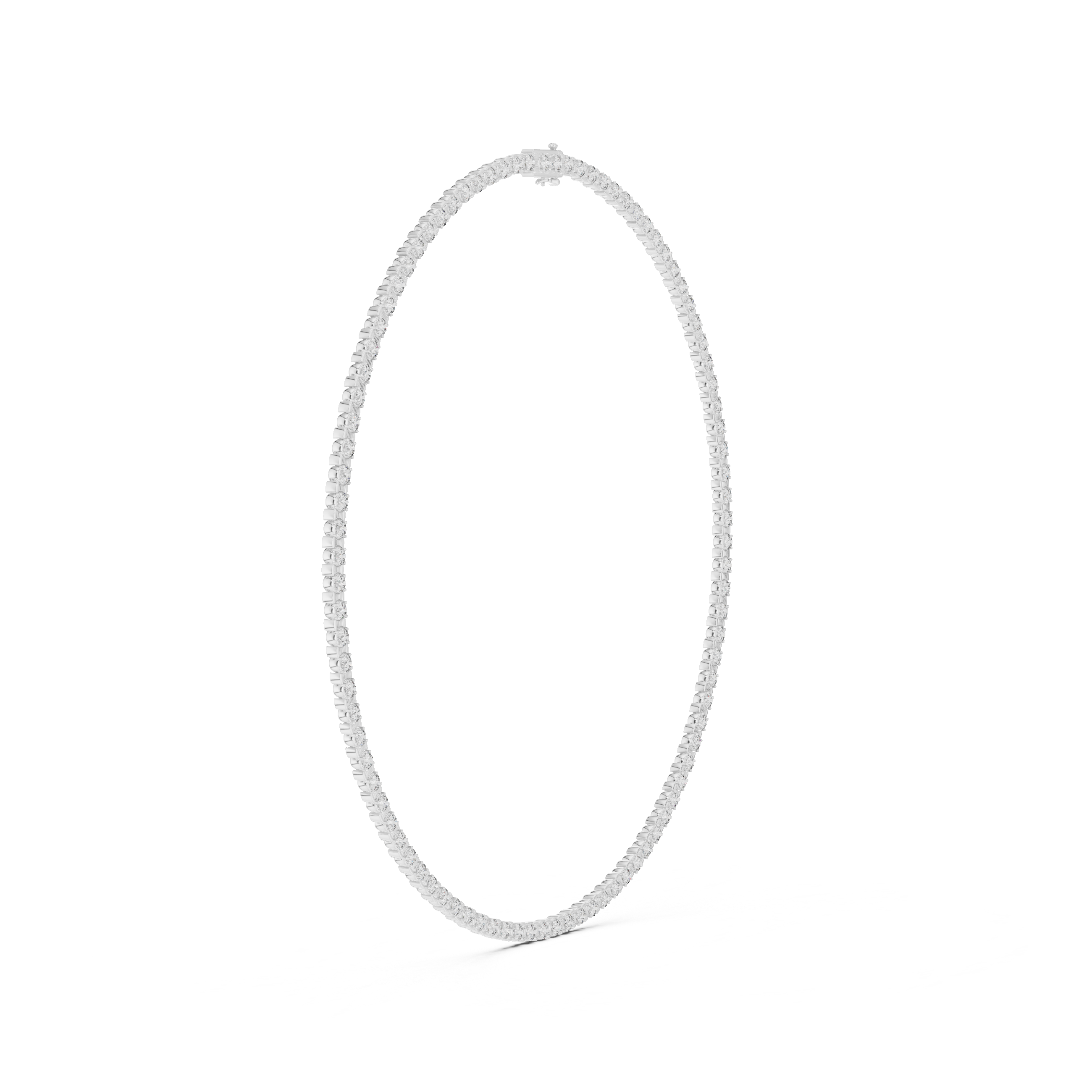 Classic Round Diamond Tennis Chain Necklace