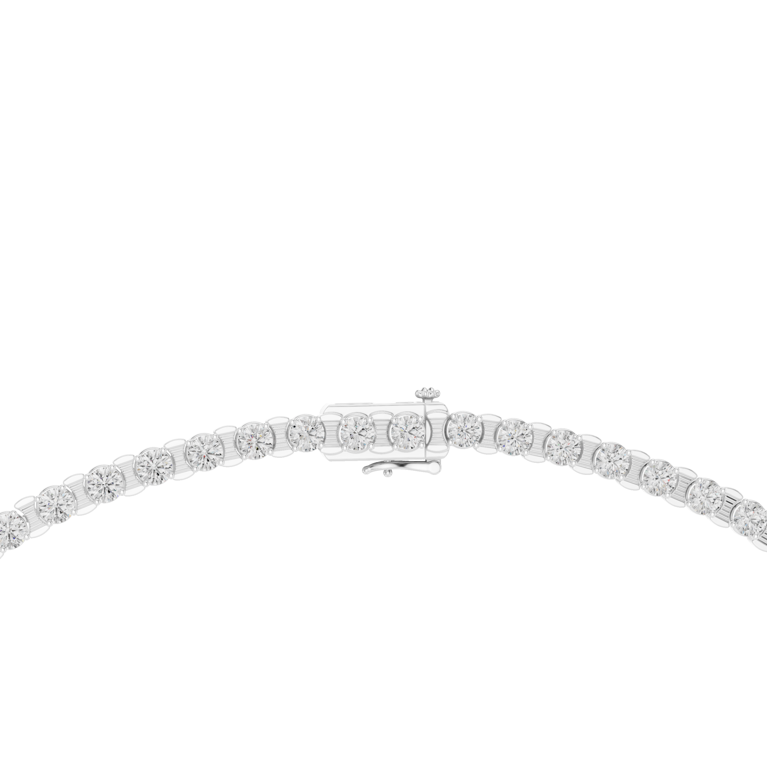 Classic Round Diamond Tennis Chain Necklace