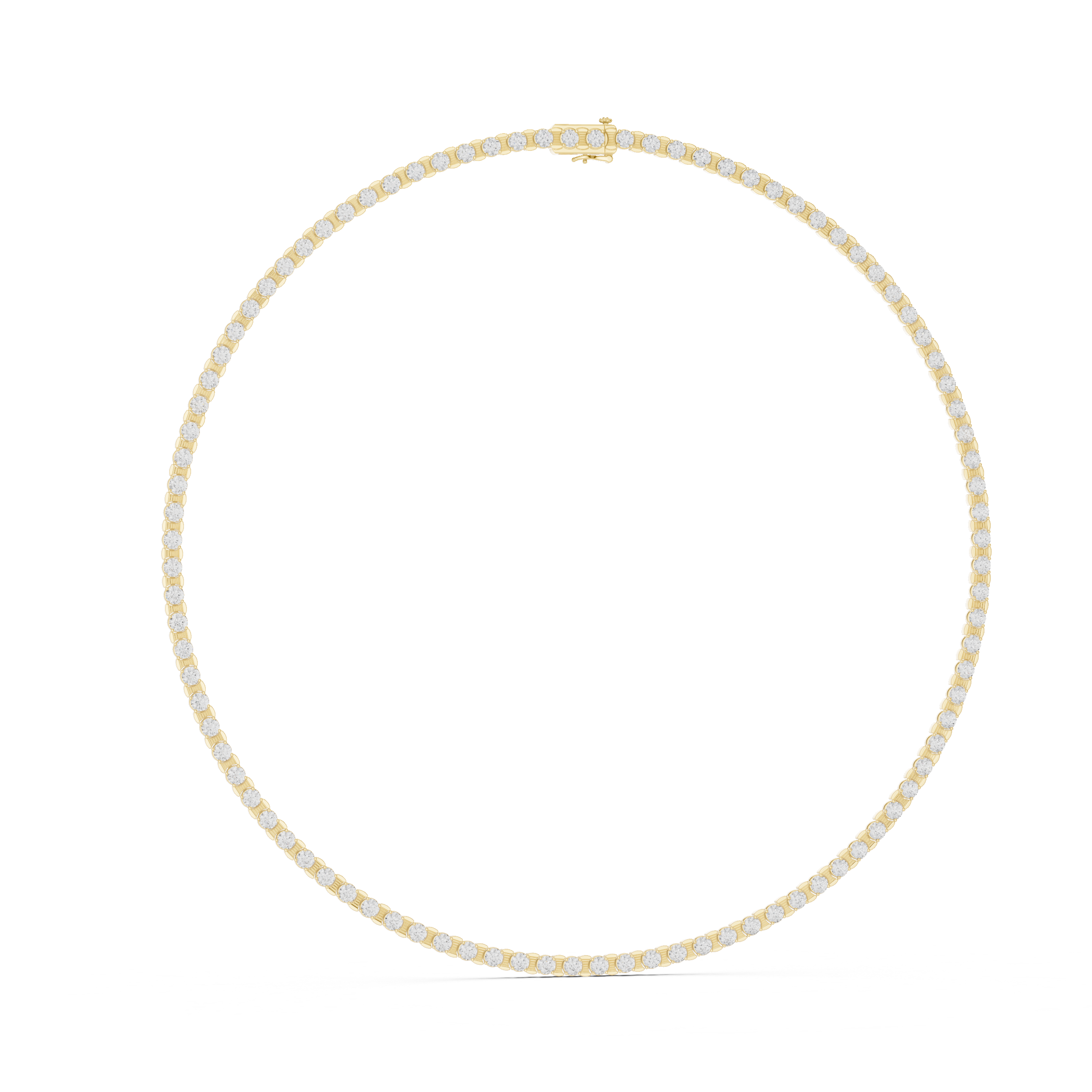 Classic Round Diamond Tennis Chain Necklace