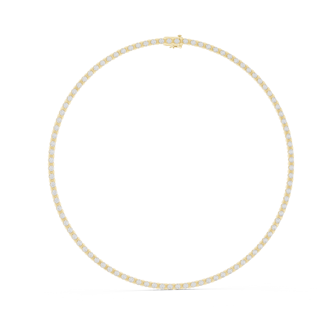 Classic Round Diamond Tennis Chain Necklace