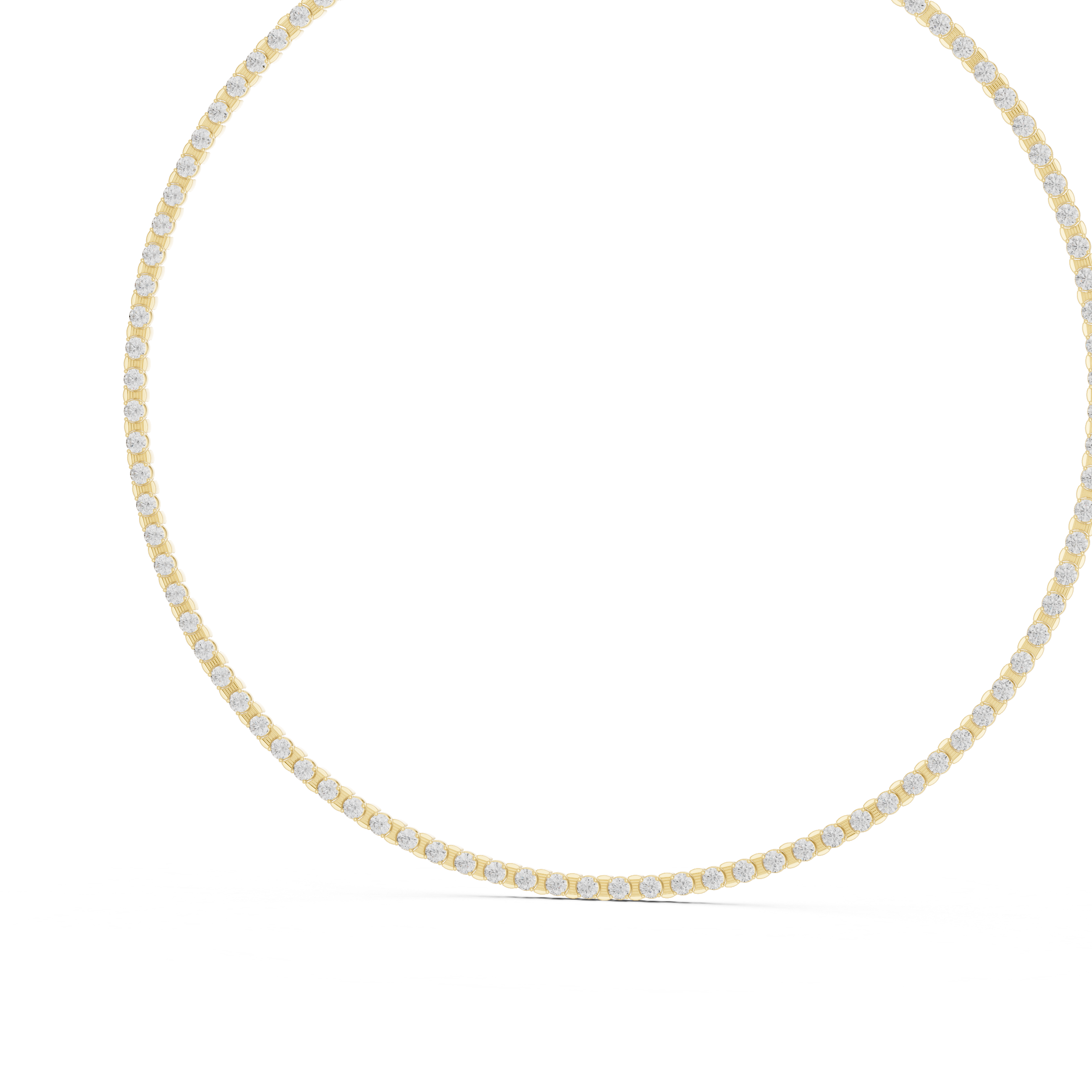 Classic Round Diamond Tennis Chain Necklace