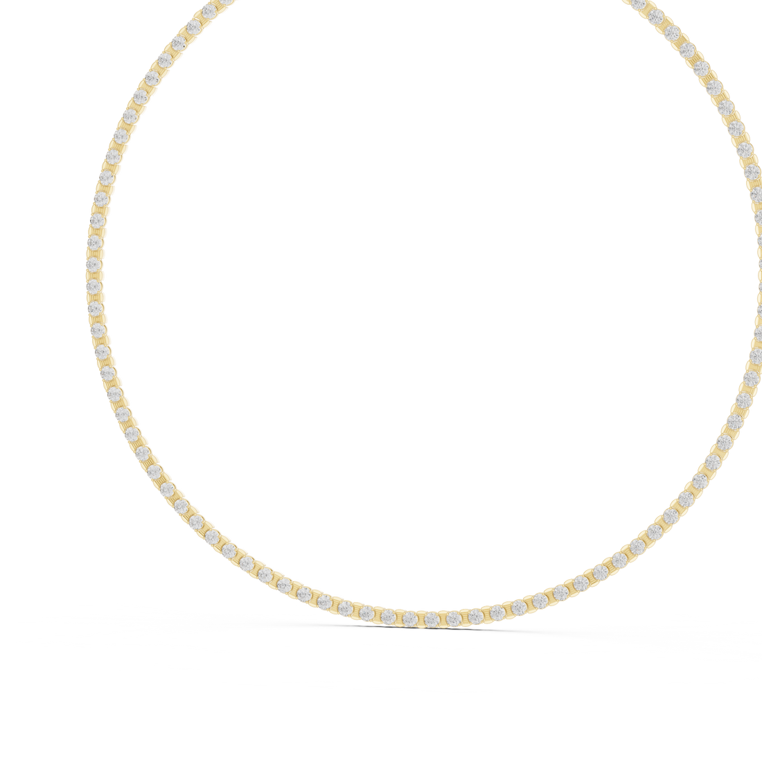 Classic Round Diamond Tennis Chain Necklace