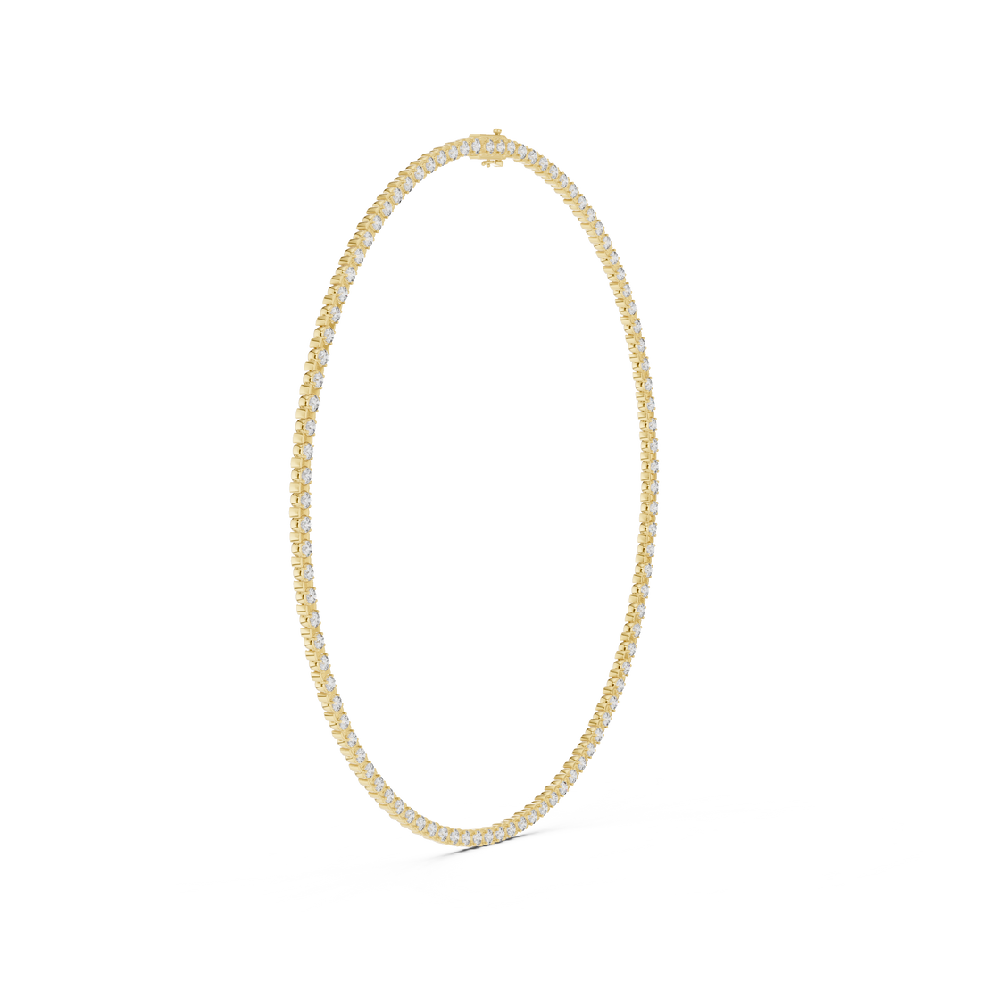 Classic Round Diamond Tennis Chain Necklace
