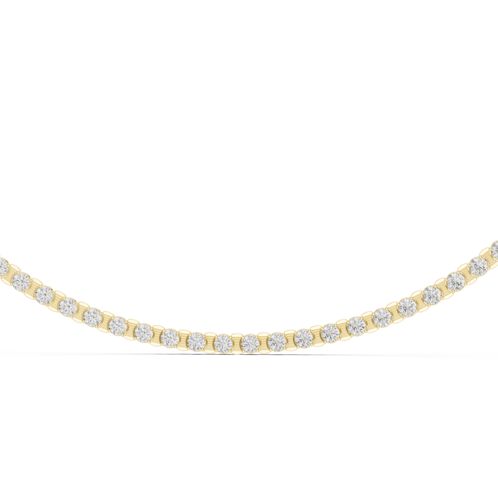 Round Brilliant Diamond Collet Riviera Tennis Necklace