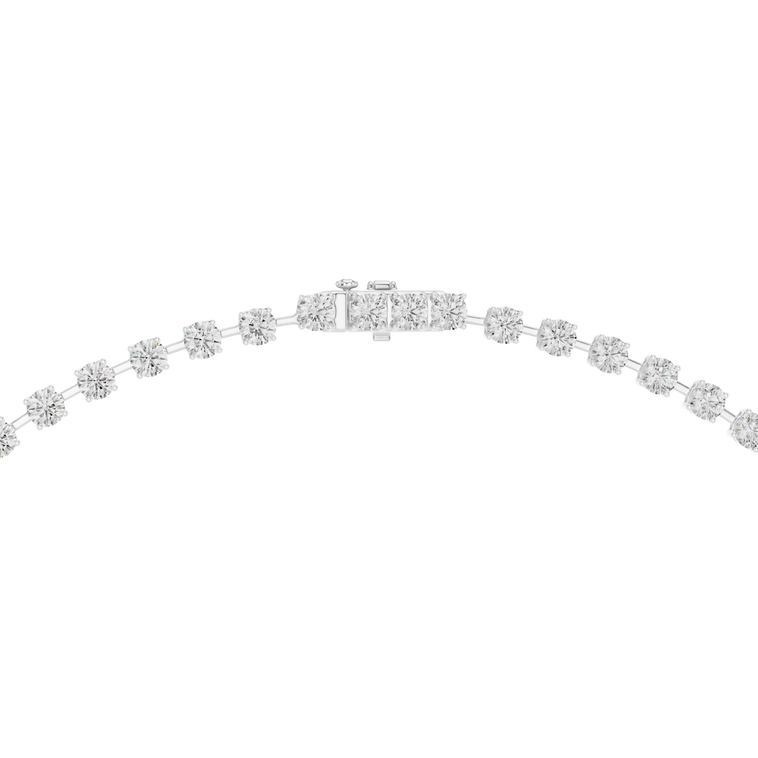 Round Brilliant Diamond Riviera Lariat Drop Pendant Necklace