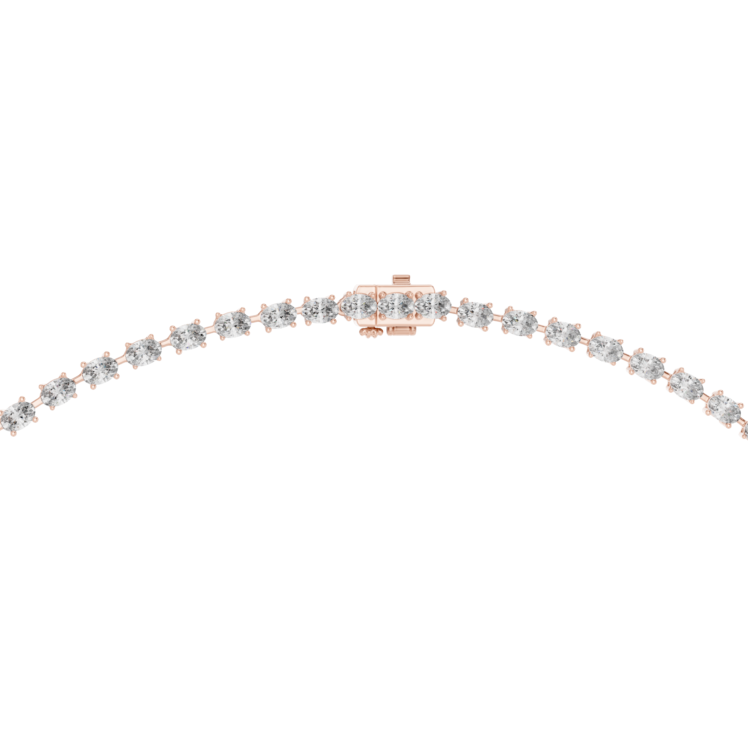 Oval Cut Diamond Riviera Lariat Drop Necklace