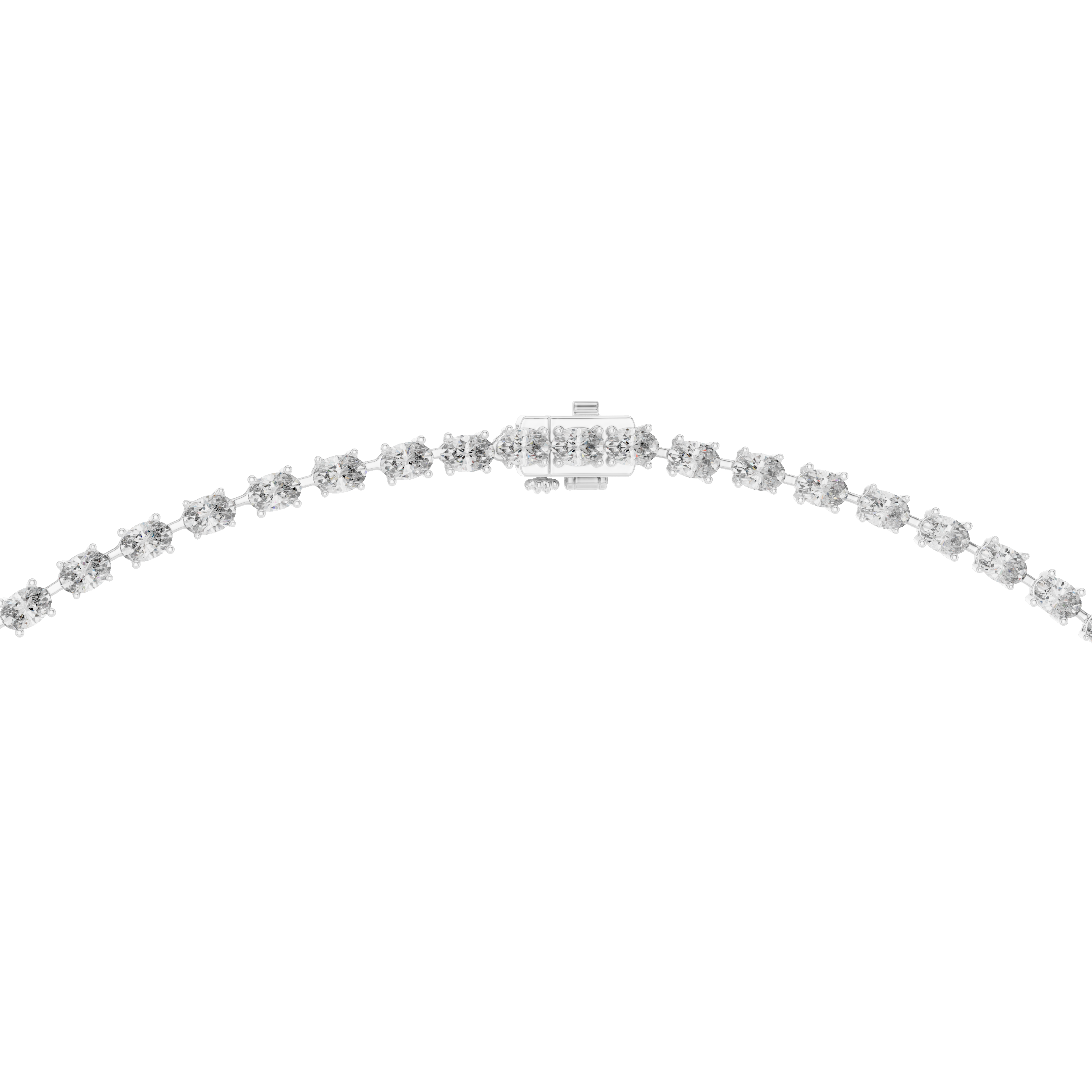 Oval Cut Diamond Riviera Lariat Drop Necklace