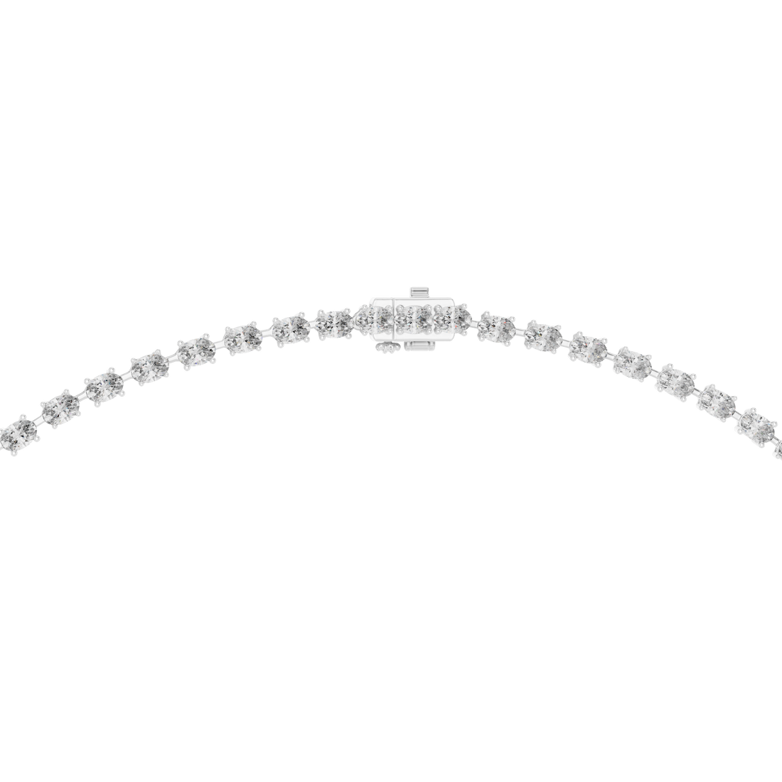 Oval Cut Diamond Riviera Lariat Drop Necklace