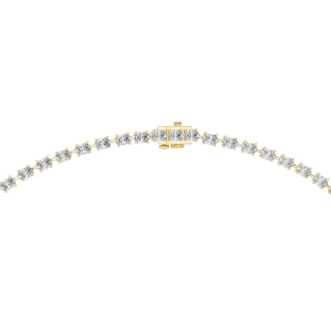 Oval Cut Diamond Riviera Lariat Drop Necklace