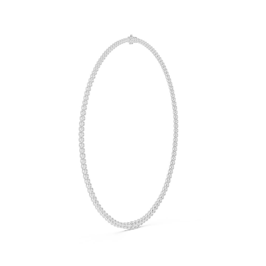 Round Brilliant Diamond Bezel Set Tennis Chain Necklace