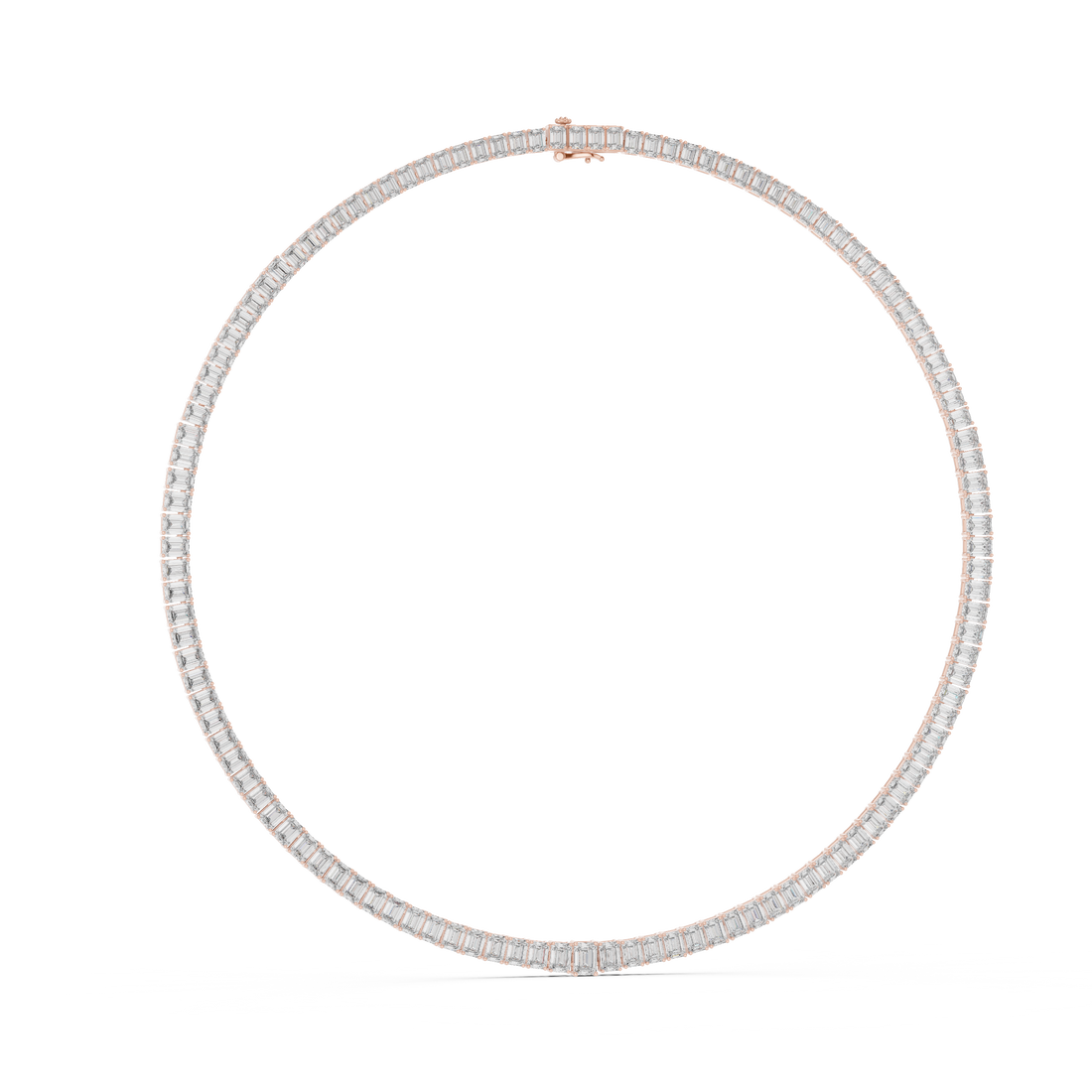 Emerald Cut Diamond Riviera Tennis Necklace Eternal Linear Brilliance