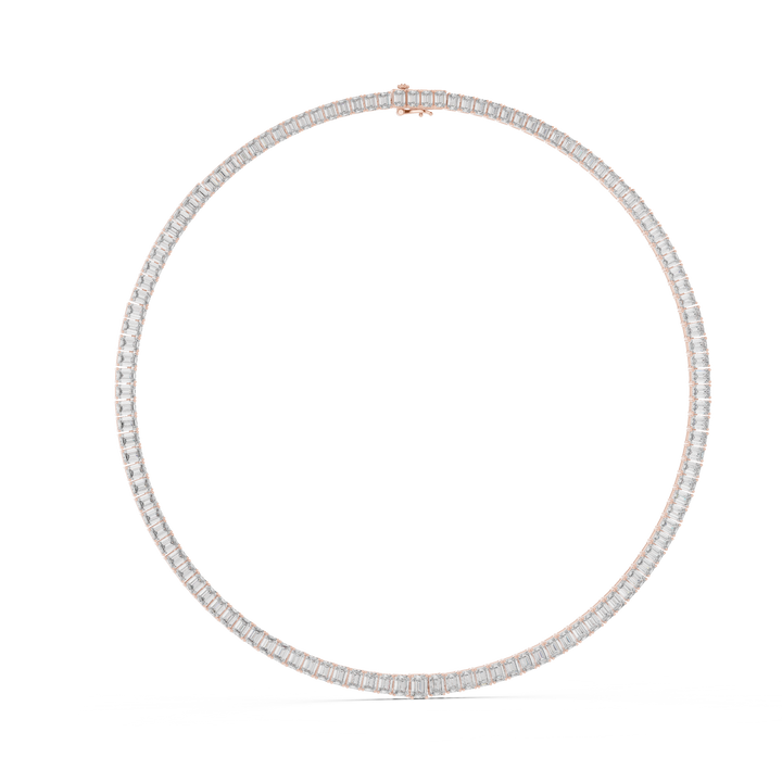 Emerald Cut Diamond Riviera Tennis Necklace Eternal Linear Brilliance