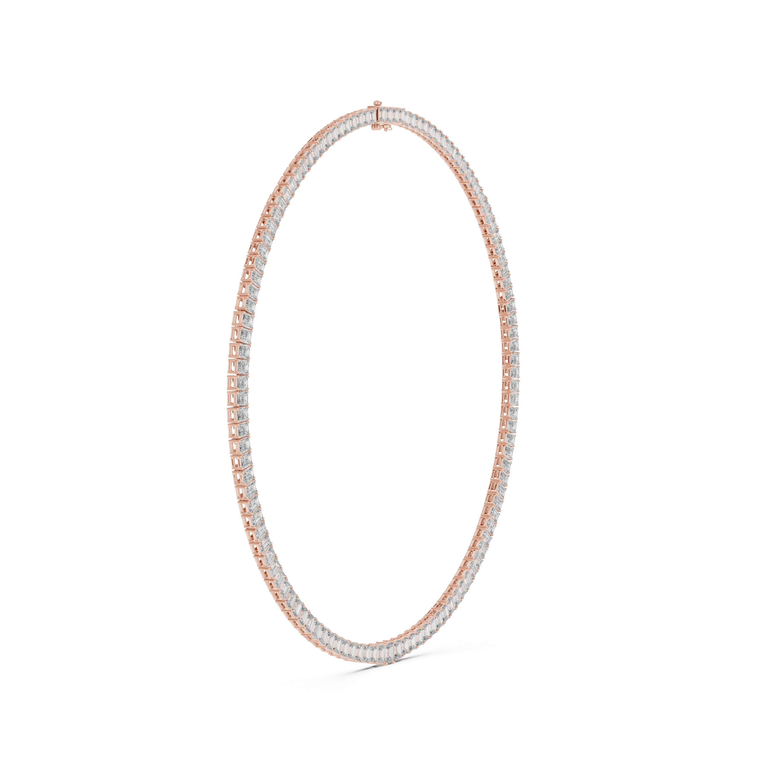 Emerald Cut Diamond Riviera Tennis Necklace Eternal Linear Brilliance
