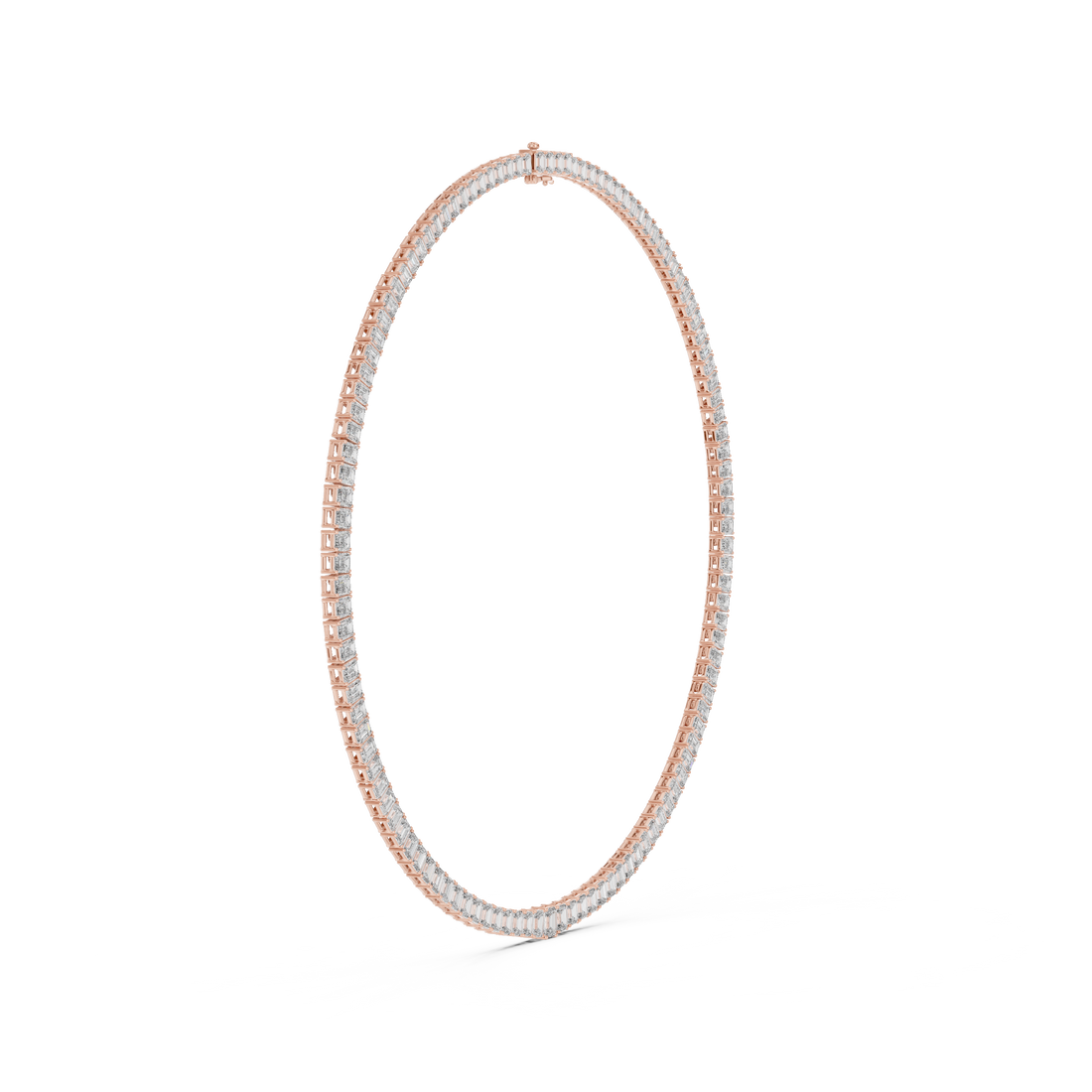 Emerald Cut Diamond Riviera Tennis Necklace Eternal Linear Brilliance