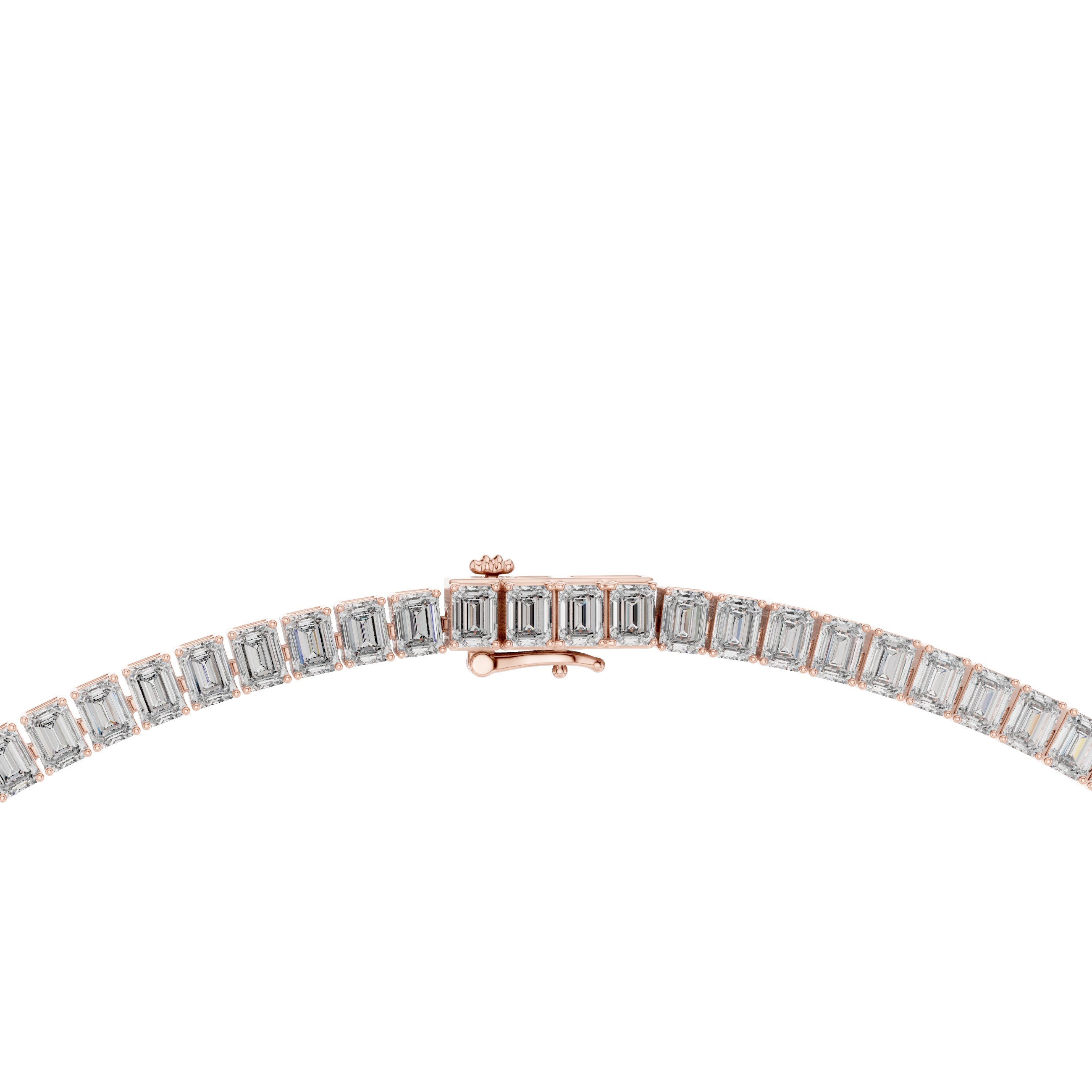 Emerald Cut Diamond Riviera Tennis Necklace Eternal Linear Brilliance