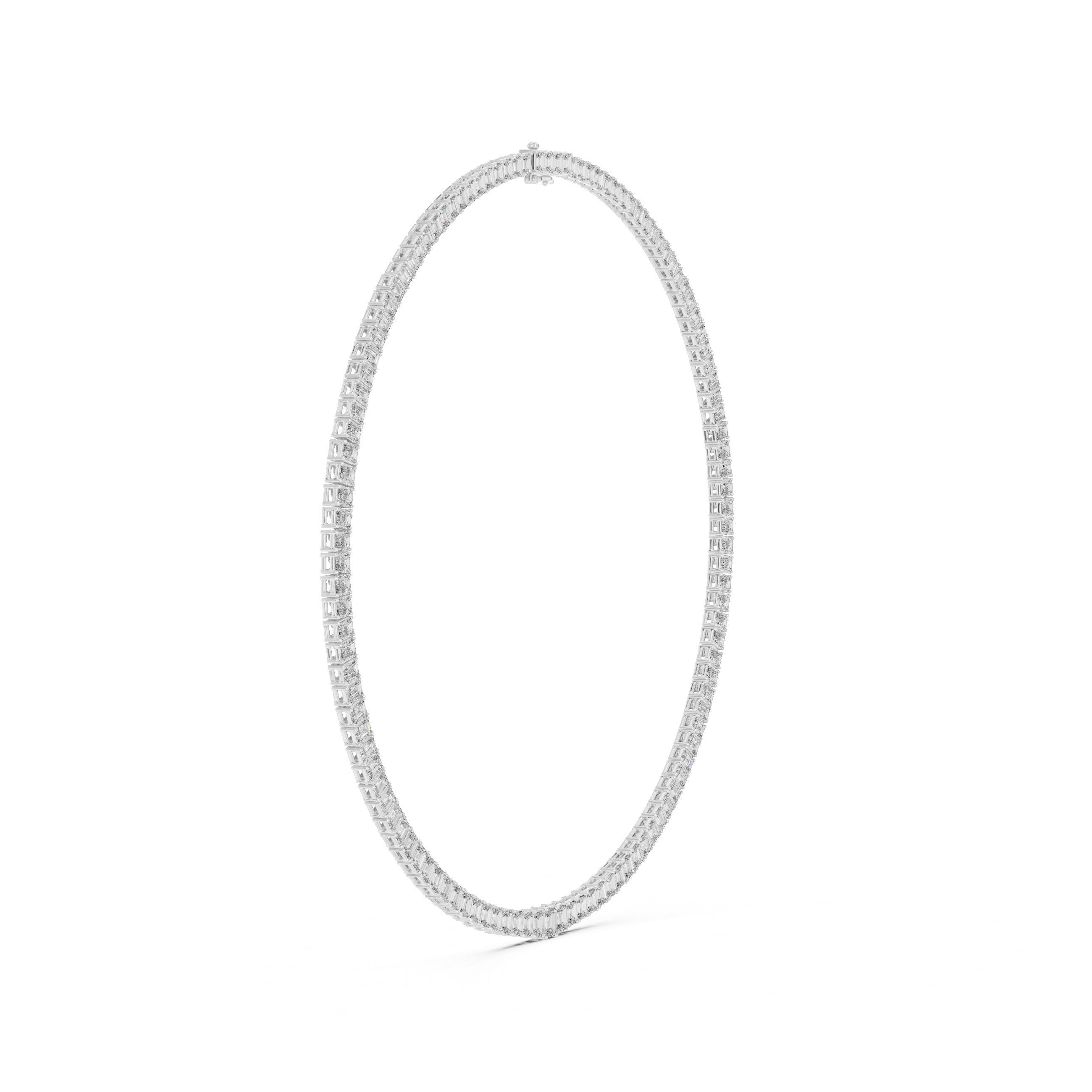 Emerald Cut Diamond Riviera Tennis Necklace Eternal Linear Brilliance