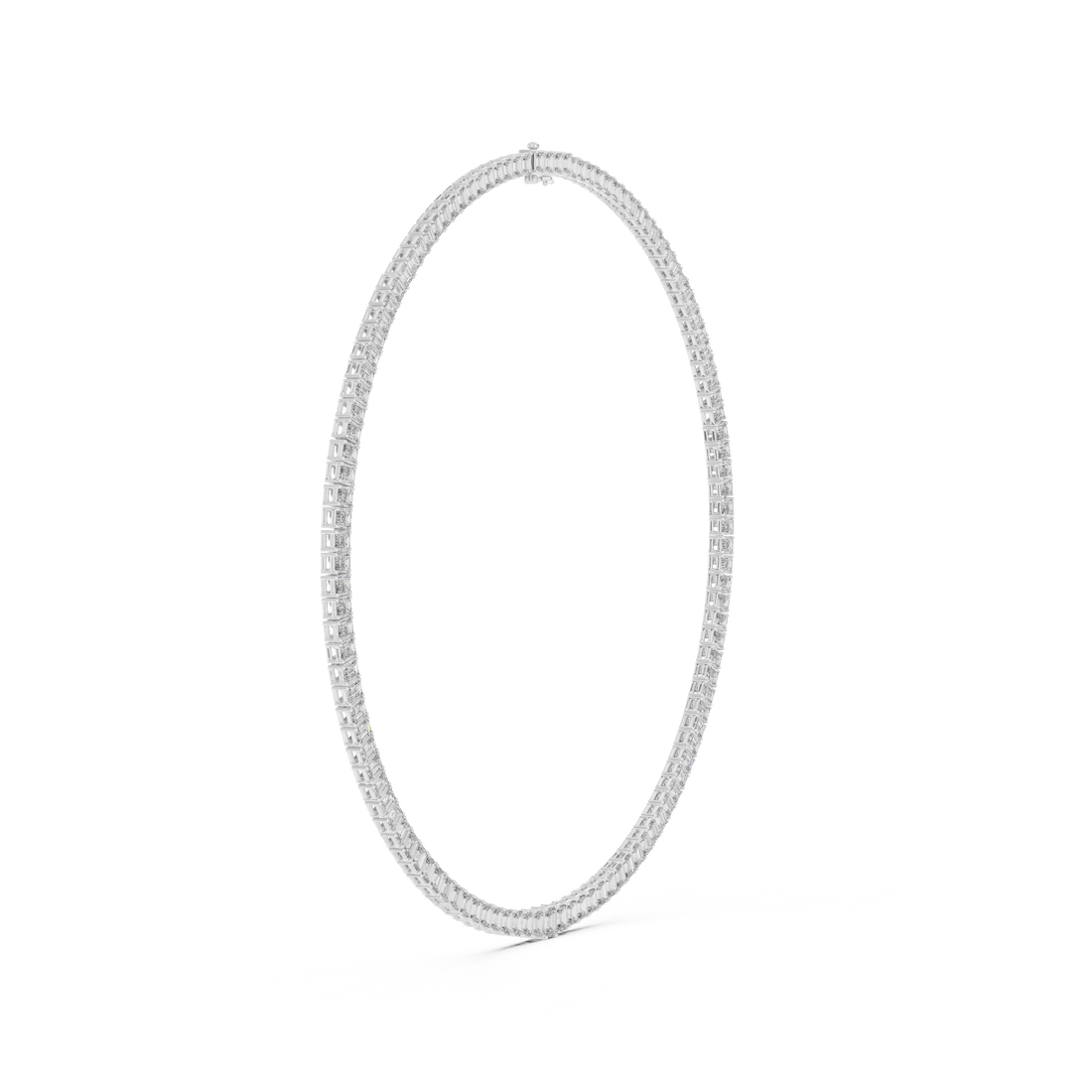 Emerald Cut Diamond Riviera Tennis Necklace Eternal Linear Brilliance