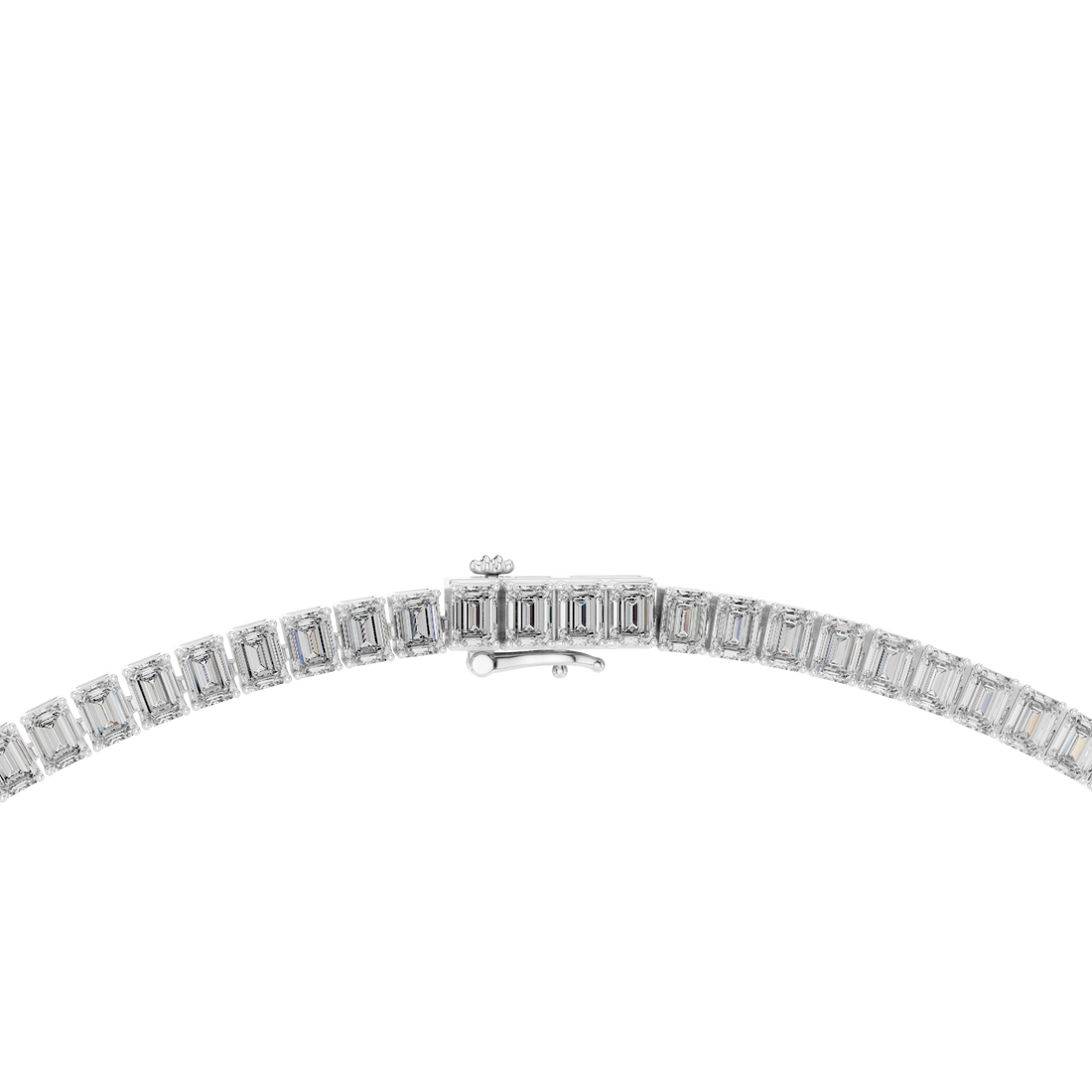 Emerald Cut Diamond Riviera Tennis Necklace Eternal Linear Brilliance