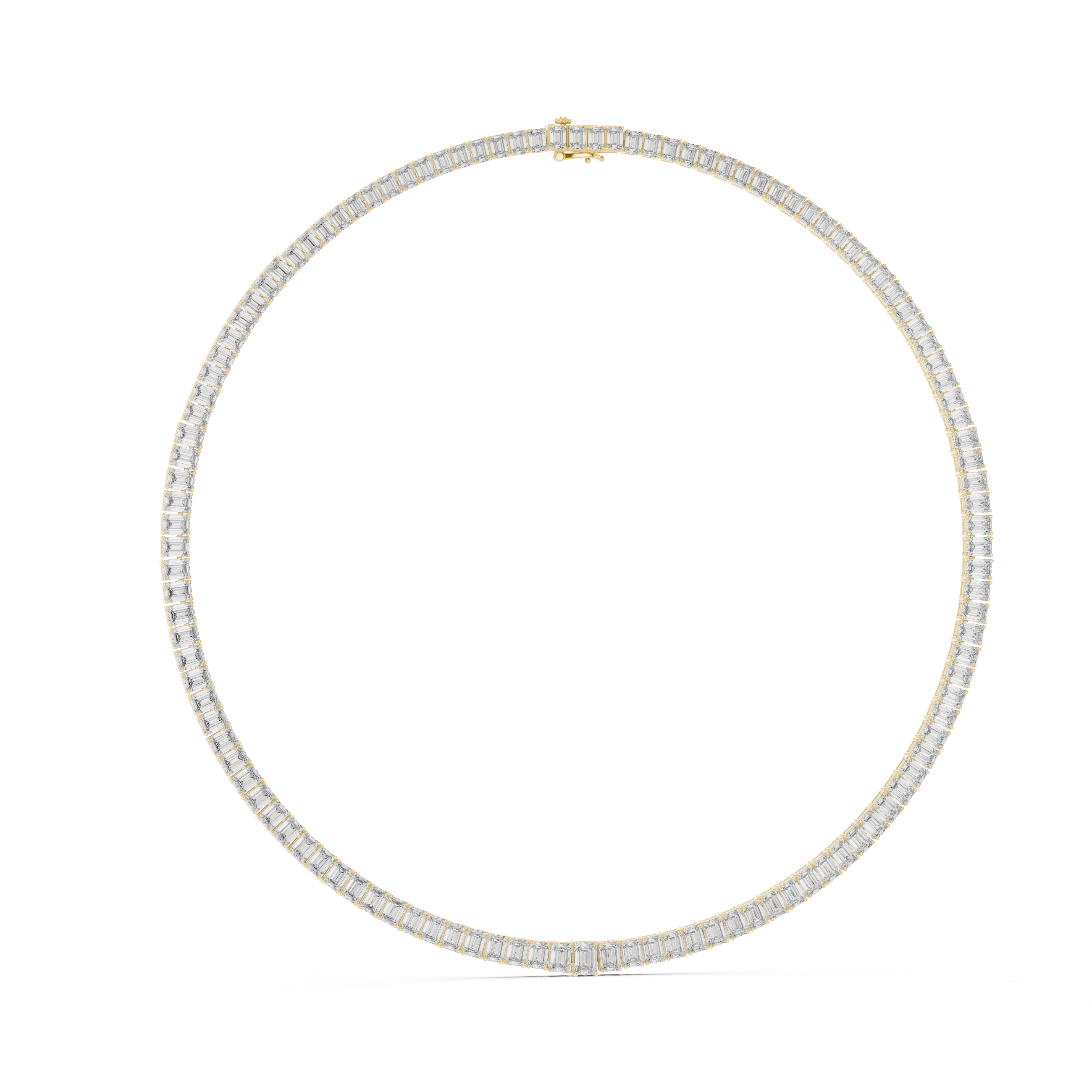 Emerald Cut Diamond Riviera Tennis Necklace Eternal Linear Brilliance