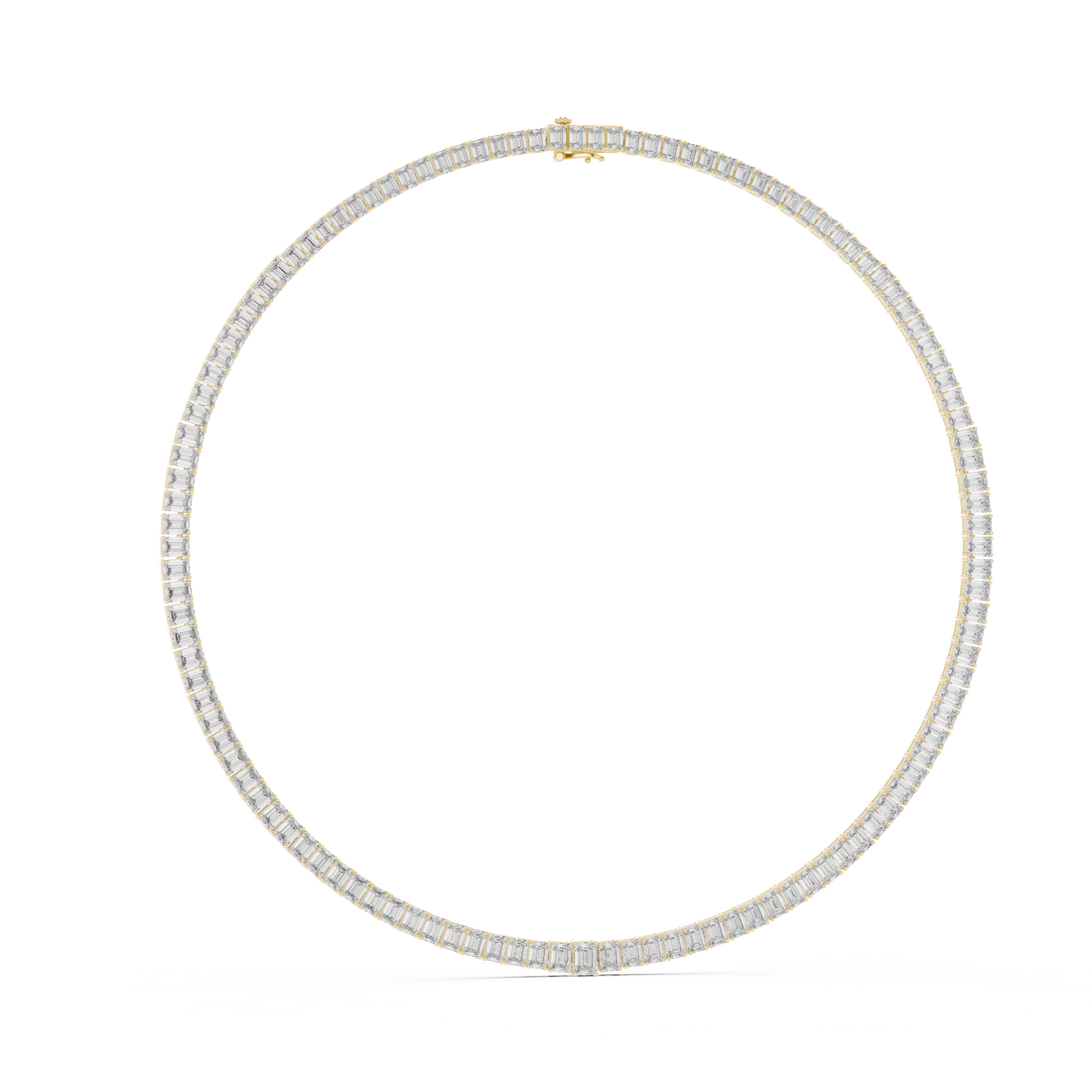 Emerald Cut Diamond Riviera Tennis Necklace Eternal Linear Brilliance