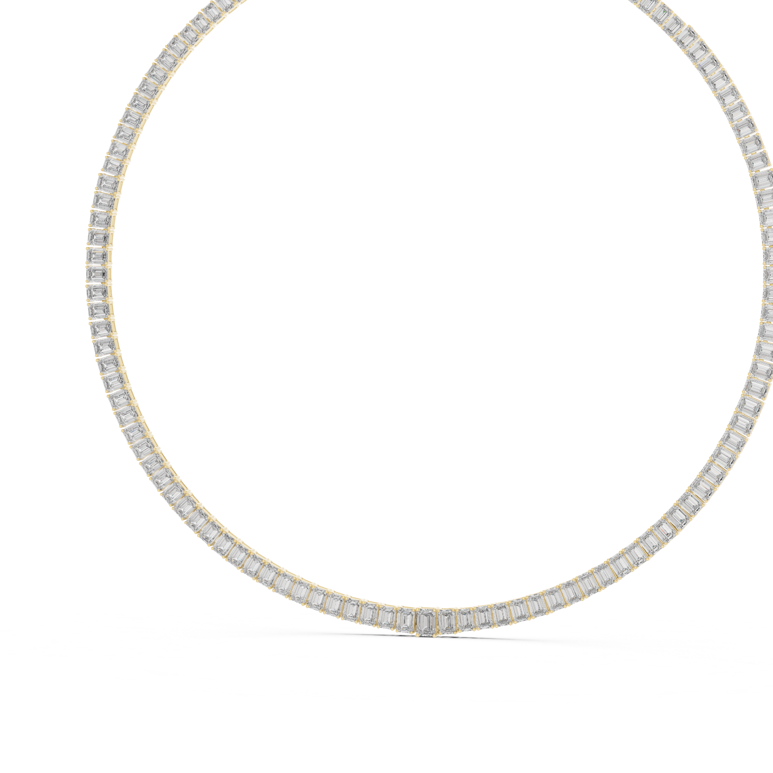 Emerald Cut Diamond Riviera Tennis Necklace Eternal Linear Brilliance