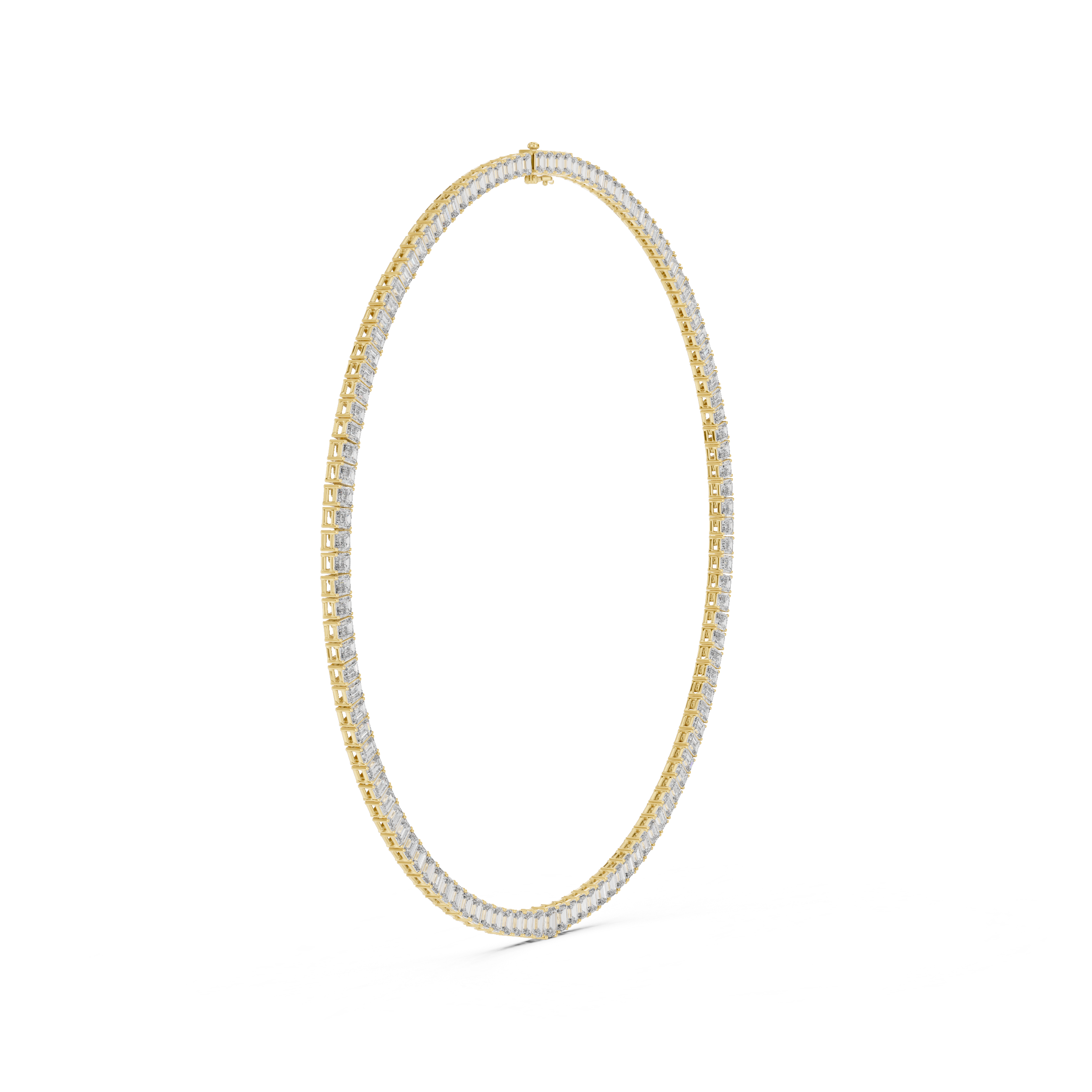 Emerald Cut Diamond Riviera Tennis Necklace Eternal Linear Brilliance