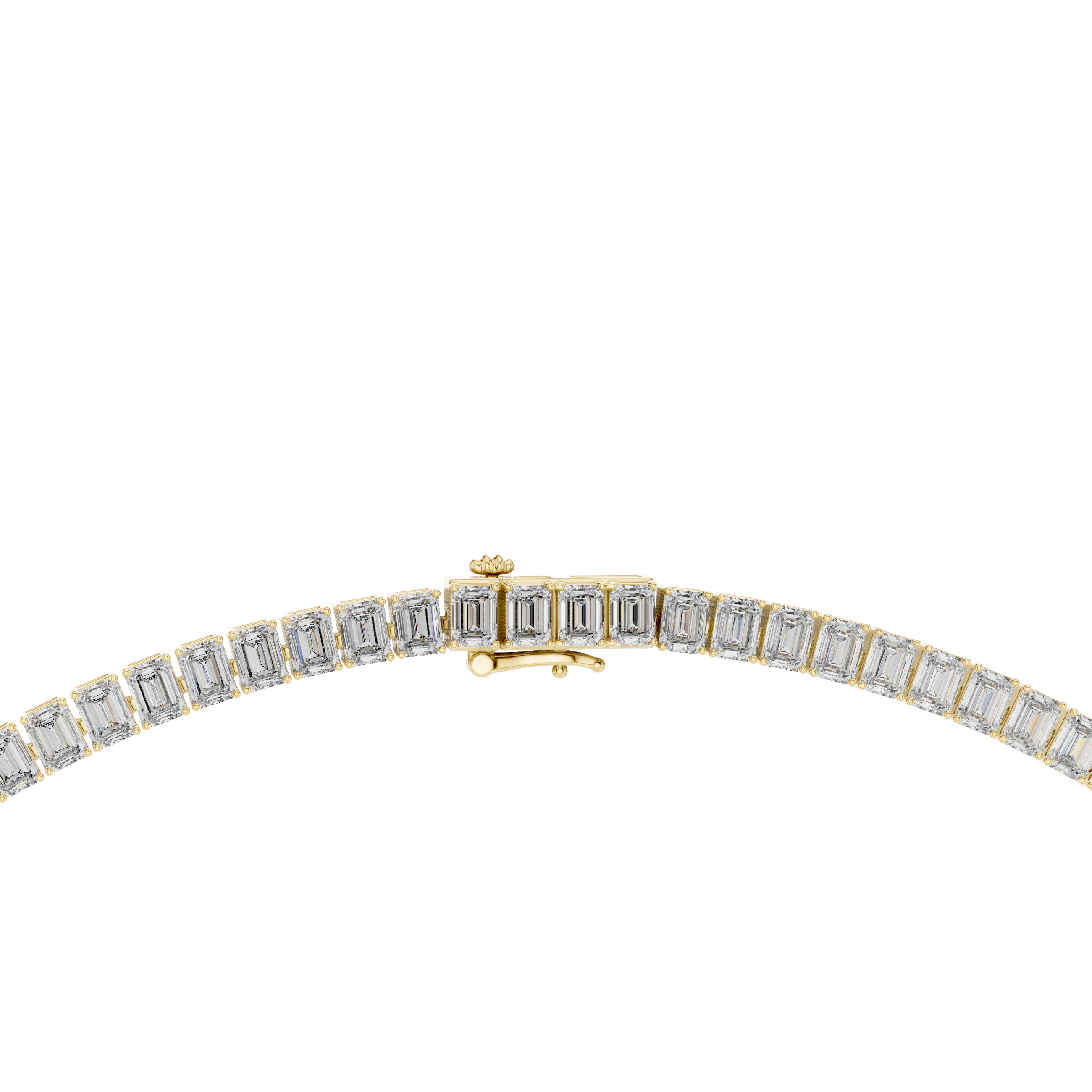 Emerald Cut Diamond Riviera Tennis Necklace Eternal Linear Brilliance